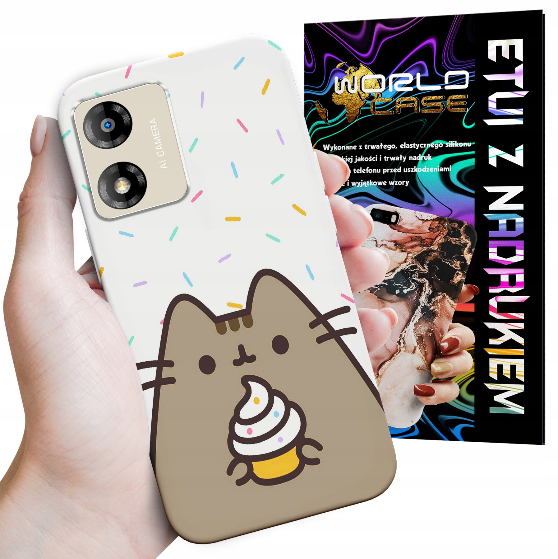 ETUI CASE DO MOTOROLA MOTO E13 - SŁODKI KOTEK KOT OBUDOWA PLECKI