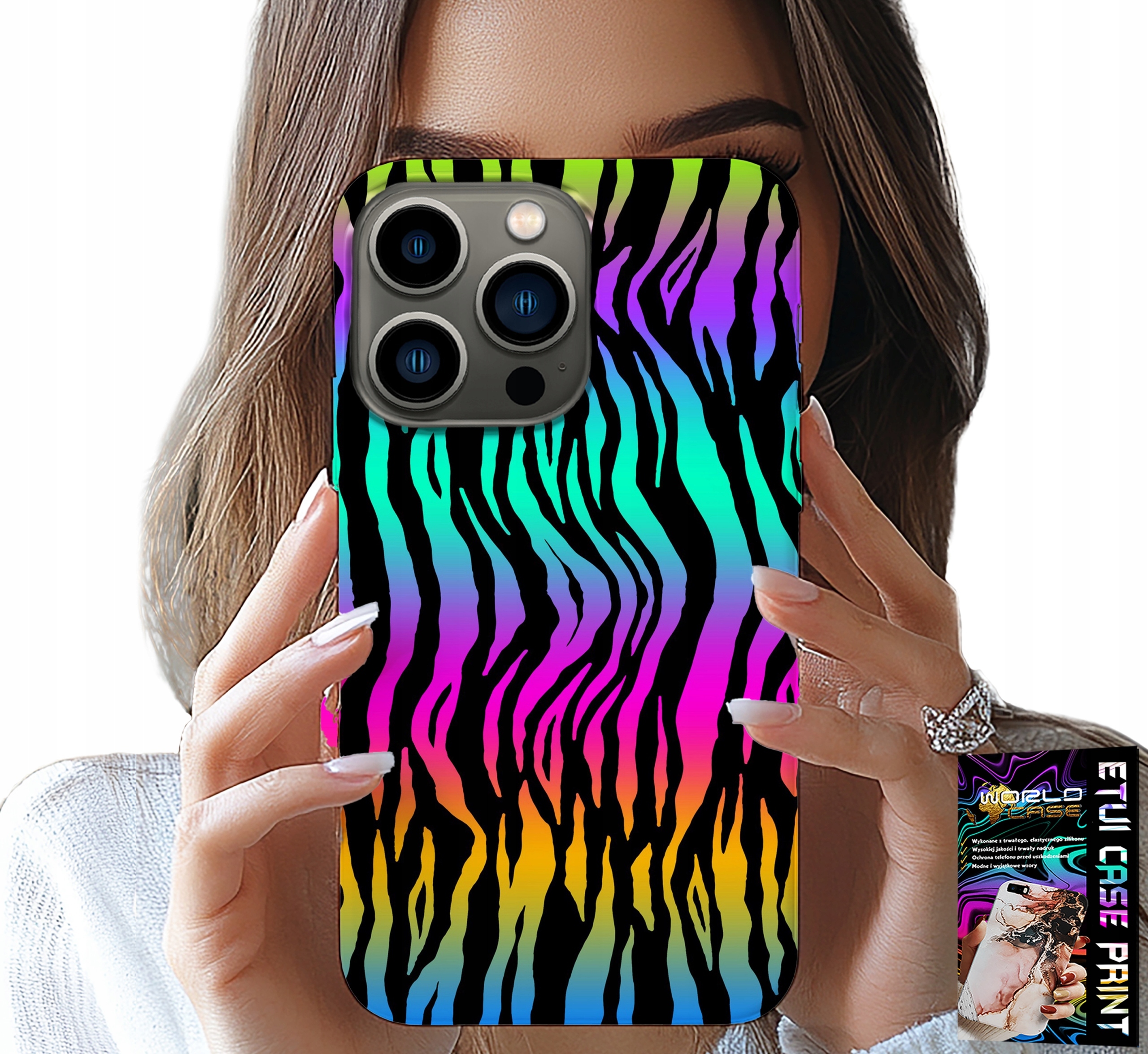 ETUI DO IPHONE 14 PRO - ABSTRAKCYJNE KOLOROWE WZORY CASE + FOLIA