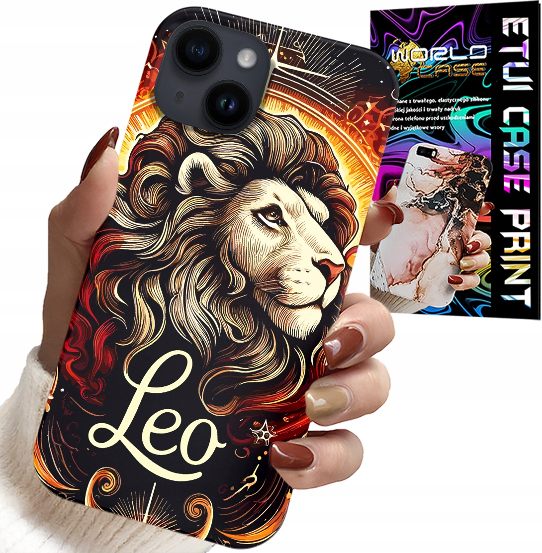 ETUI DO IPHONE 15 - LEW, ZNAK ZODIAKU ASTRONOMIA, CASE + SZKŁO