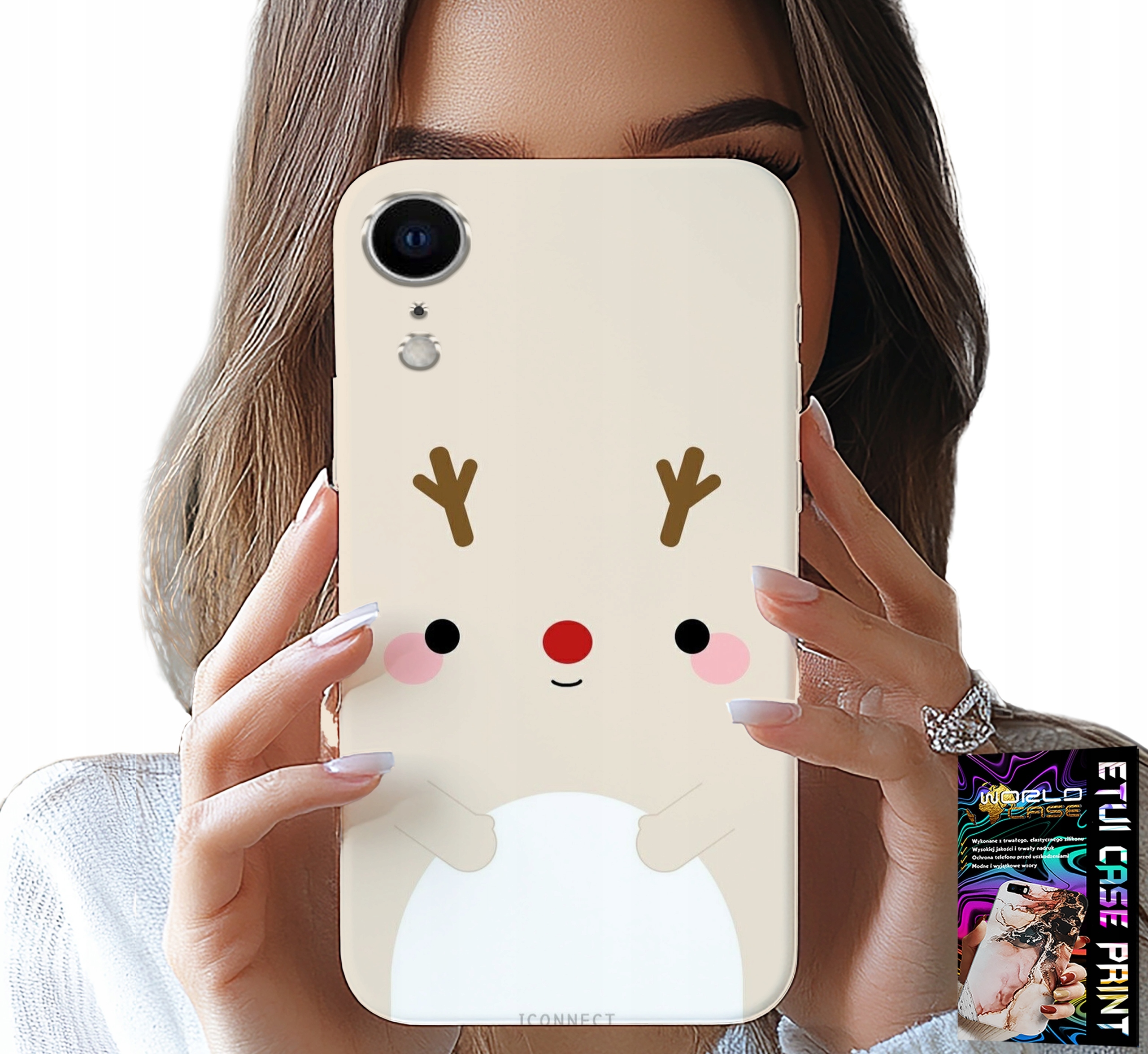 ETUI DO IPHONE XR - RENIFEREK, RENIFER, ŚWIĄTECZNE WZORY