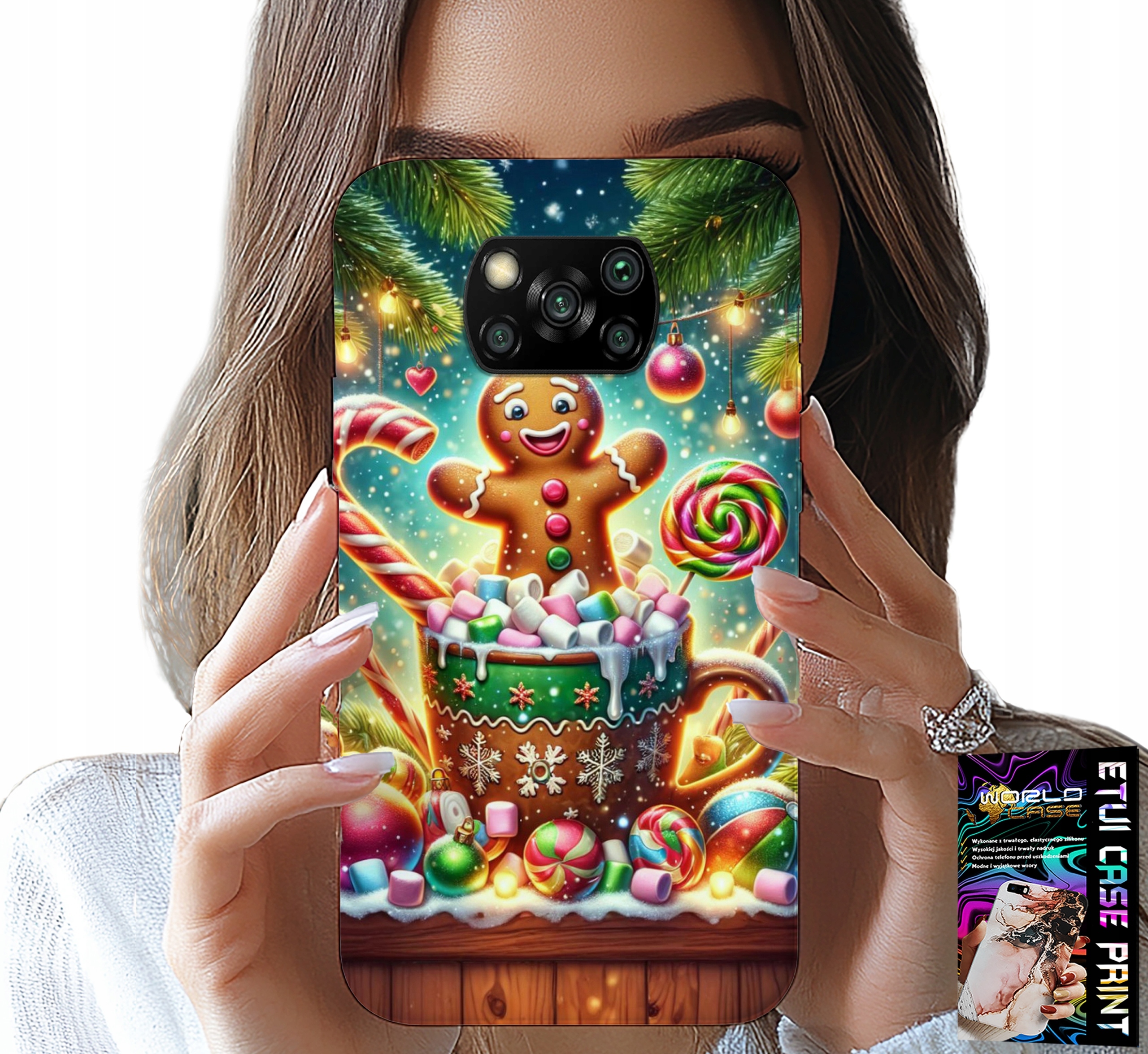 ETUI DO XIAOMI POCO X3 - PIERNIK PIERNIKI ŚWIĄTECZNE WZORY +SZKŁO