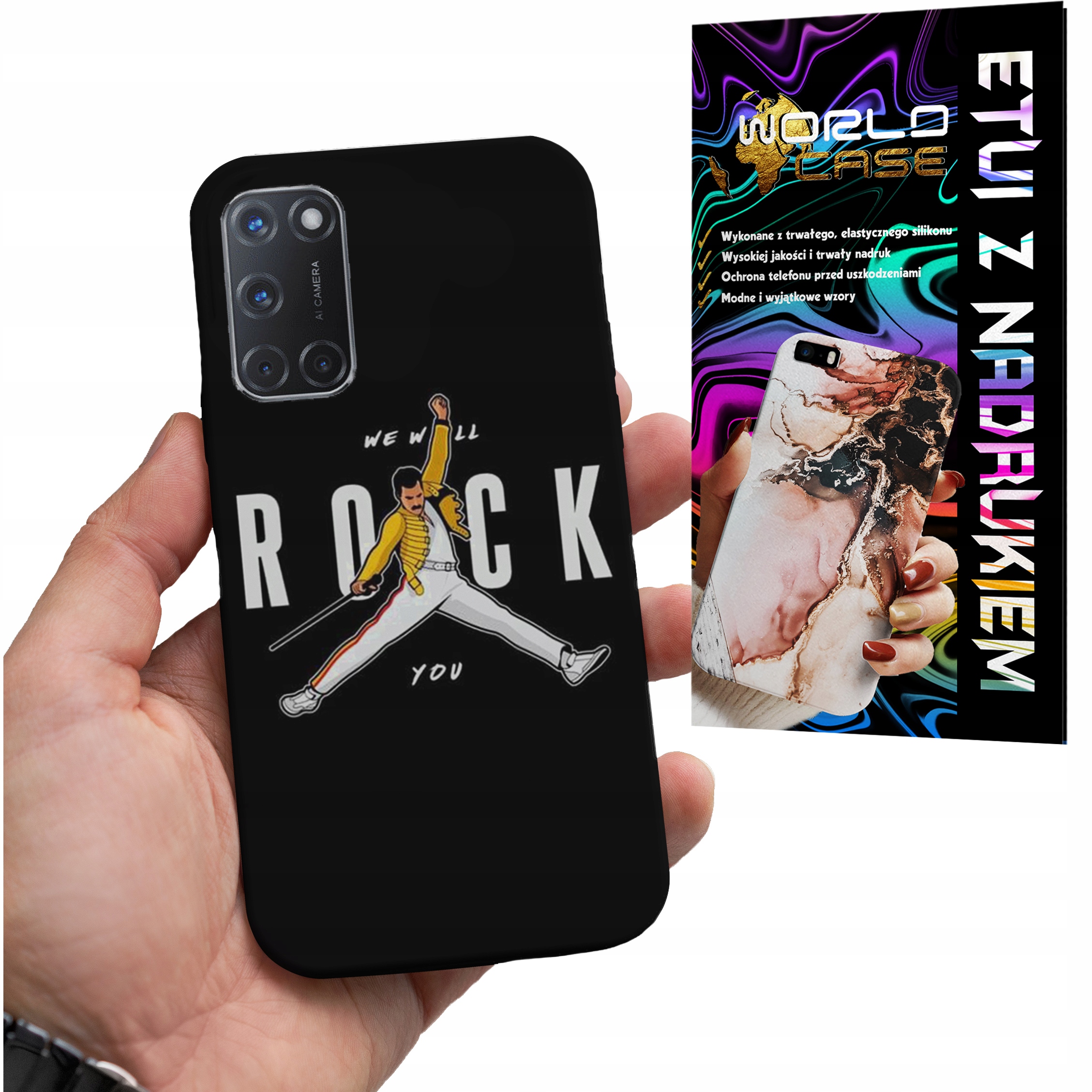 ETUI CASE DO OPPO A52 - ROCK KAPELE WZORY FAN POKROWEIC PLECKI