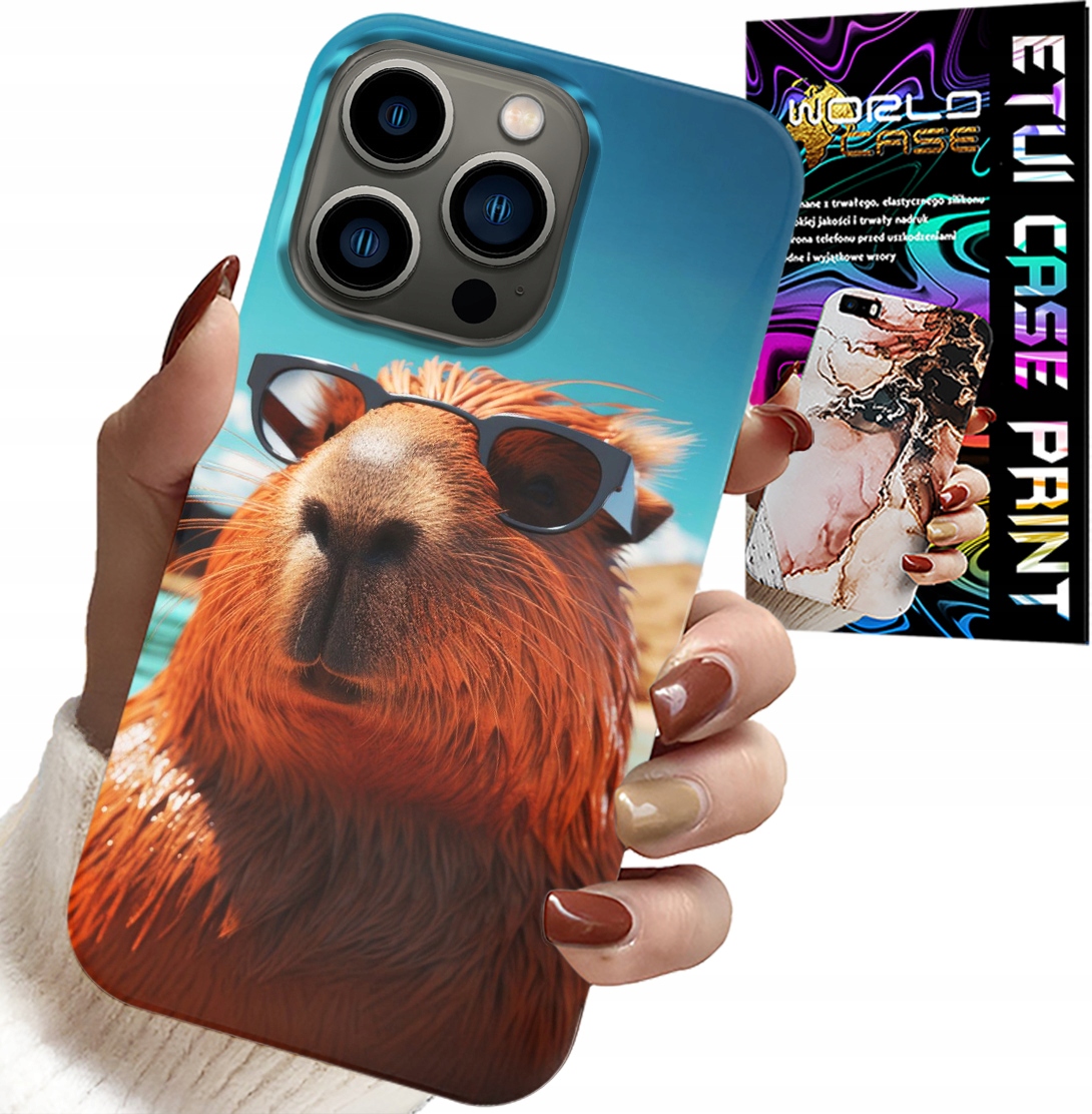 ETUI DO IPHONE 14 PRO - SŁODKA KAPIBARA, CAPIBARA CASE + SZKŁO