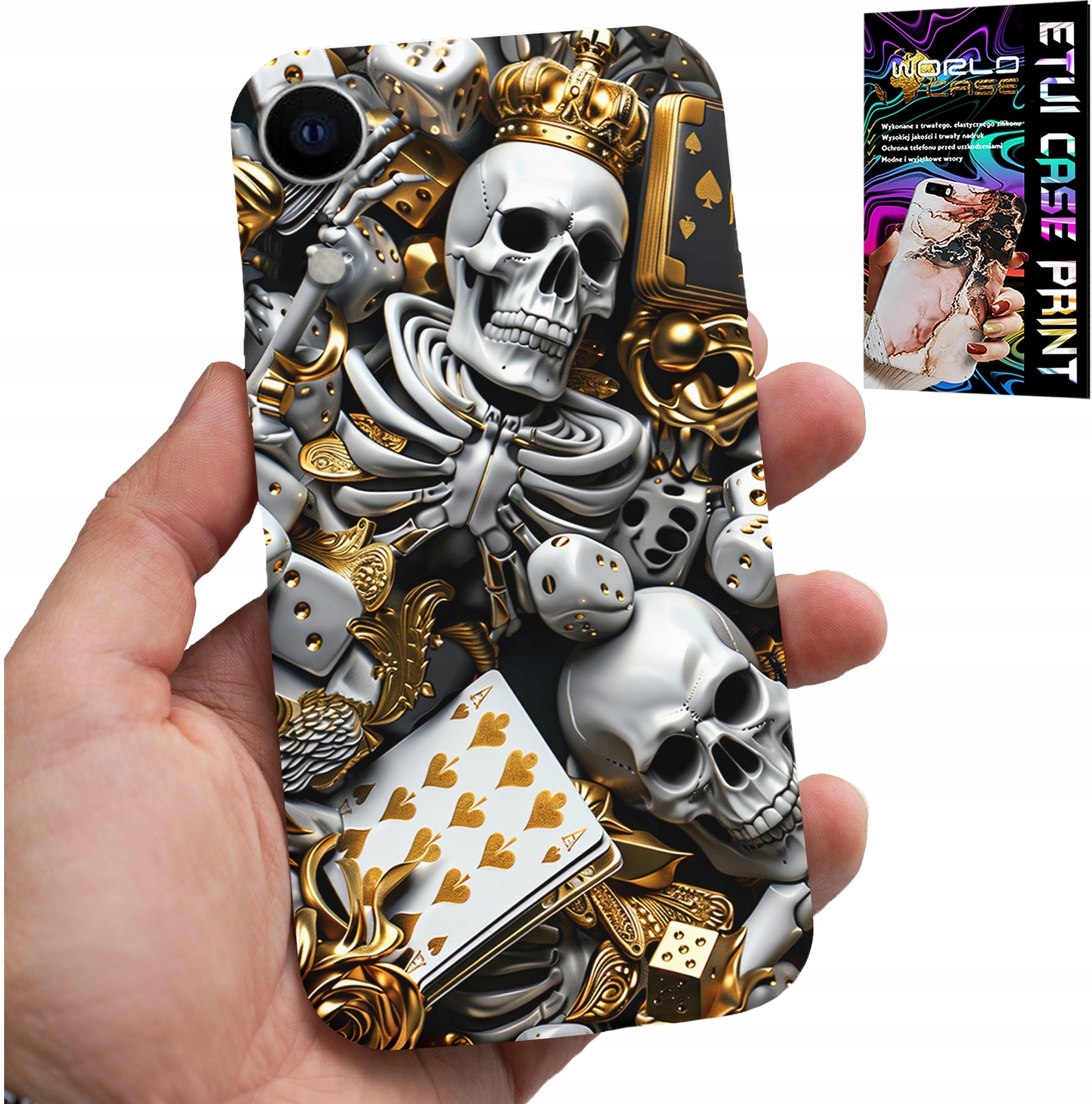 ETUI DO IPHONE XR - KRÓL POKER KOŚCI AS WZORY DLA MĘŻCZYZN