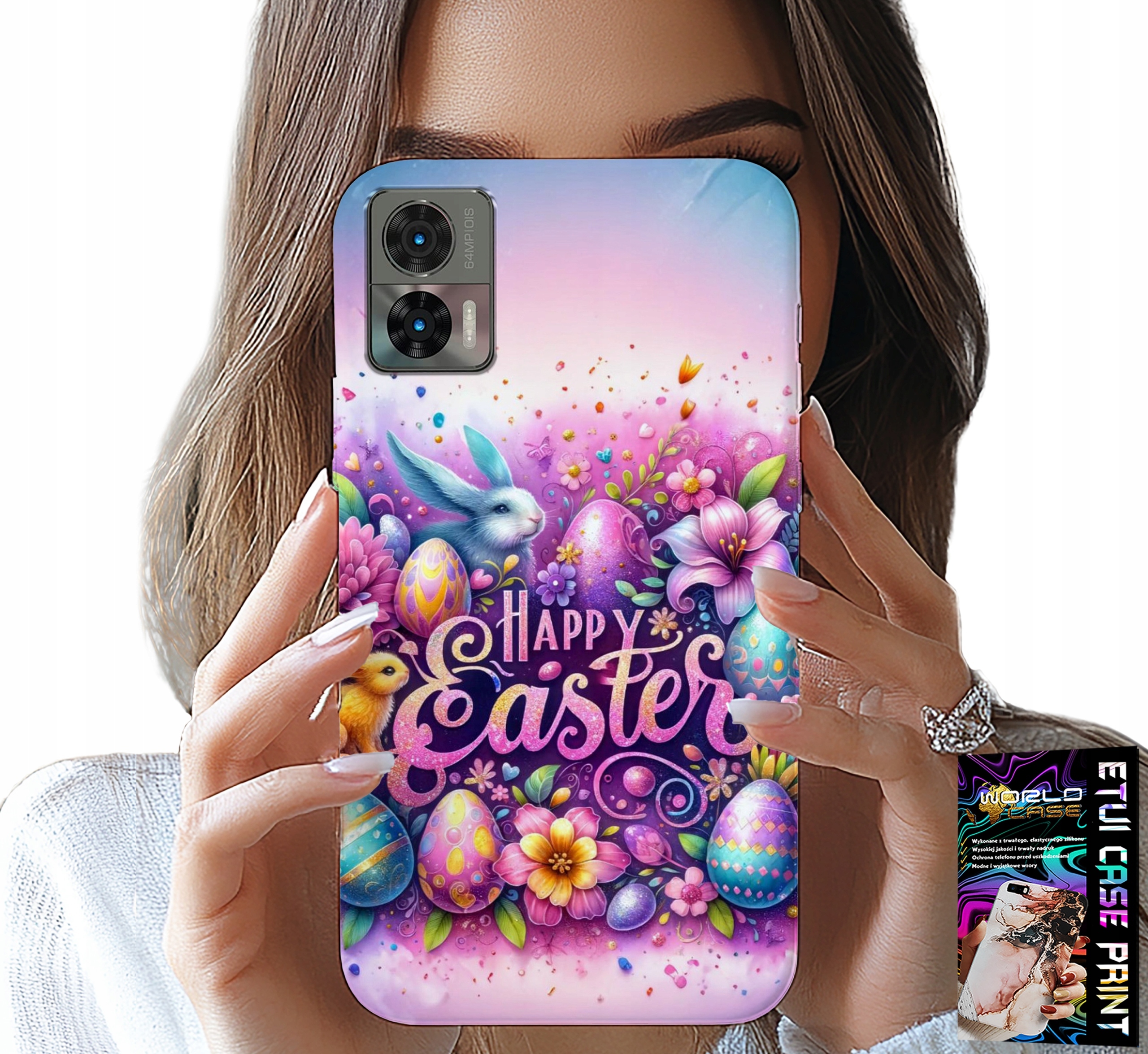 ETUI DO MOTOROLA EDGE 30 NEO - WESOŁEGO JAJKA, WIELKANOC, PISANKI JAJKA