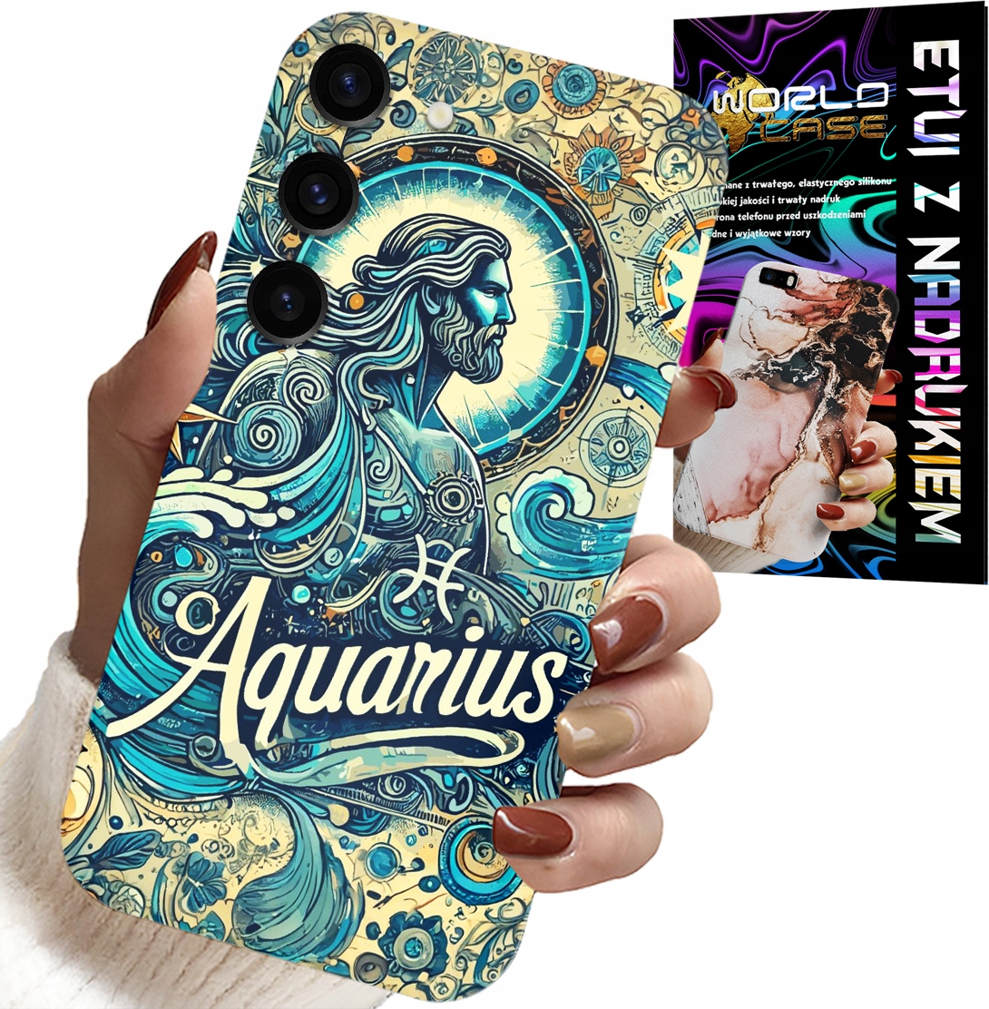 ETUI DO SAMSUNG GALAXY S23 - ZNAK ZODIAKU, WODNIK, ASTRONOMIA PLECKI