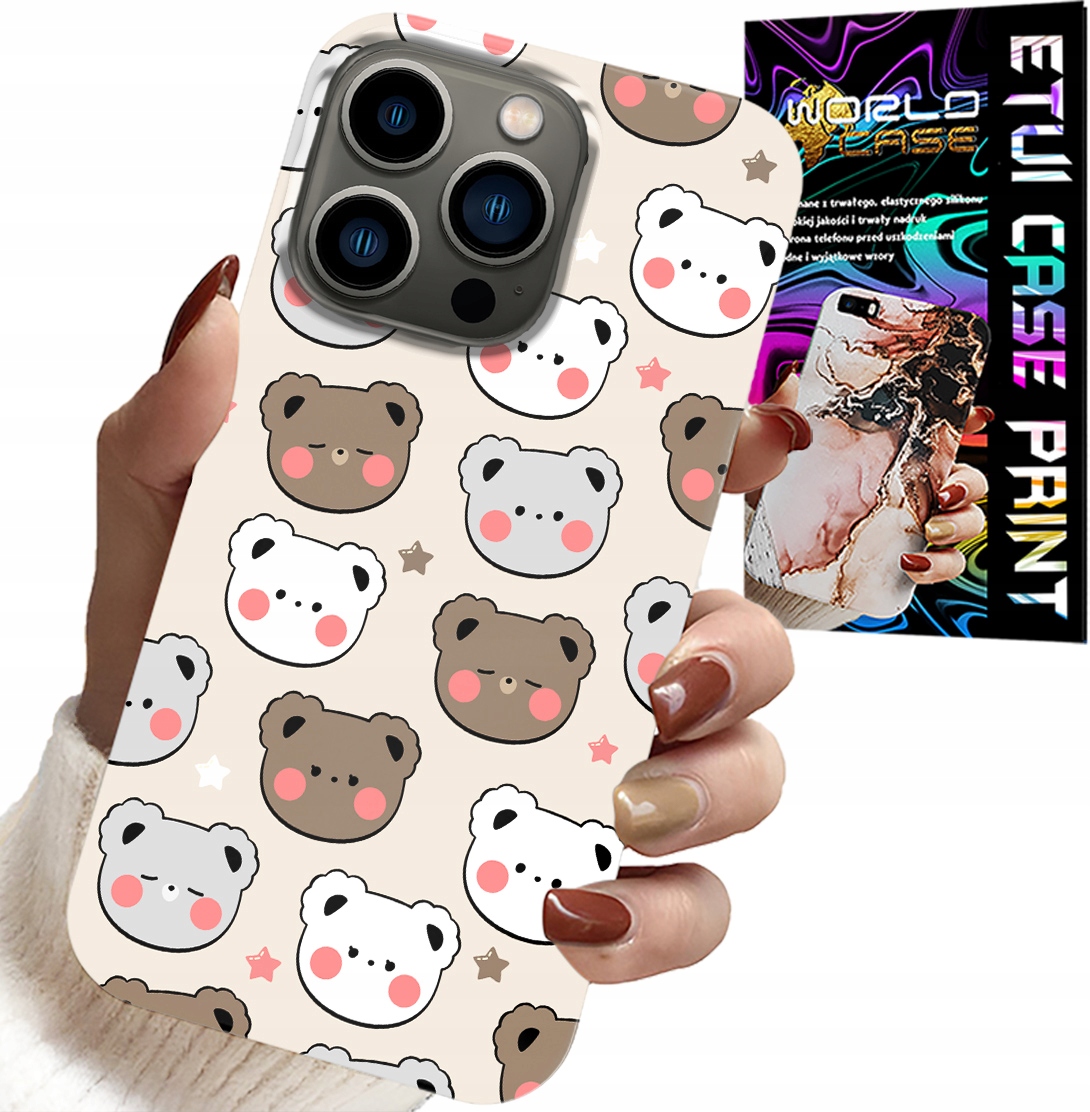 ETUI DO IPHONE 15 PRO - MIŚ MISIE WZORY DLA NAJMŁODSZYCH + SZKŁO