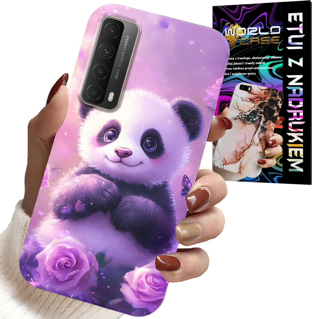 ETUI DO HUAWEI P SMART 2021 - SŁODKA PANDA WZORY DLA DZIECI + SZKŁO