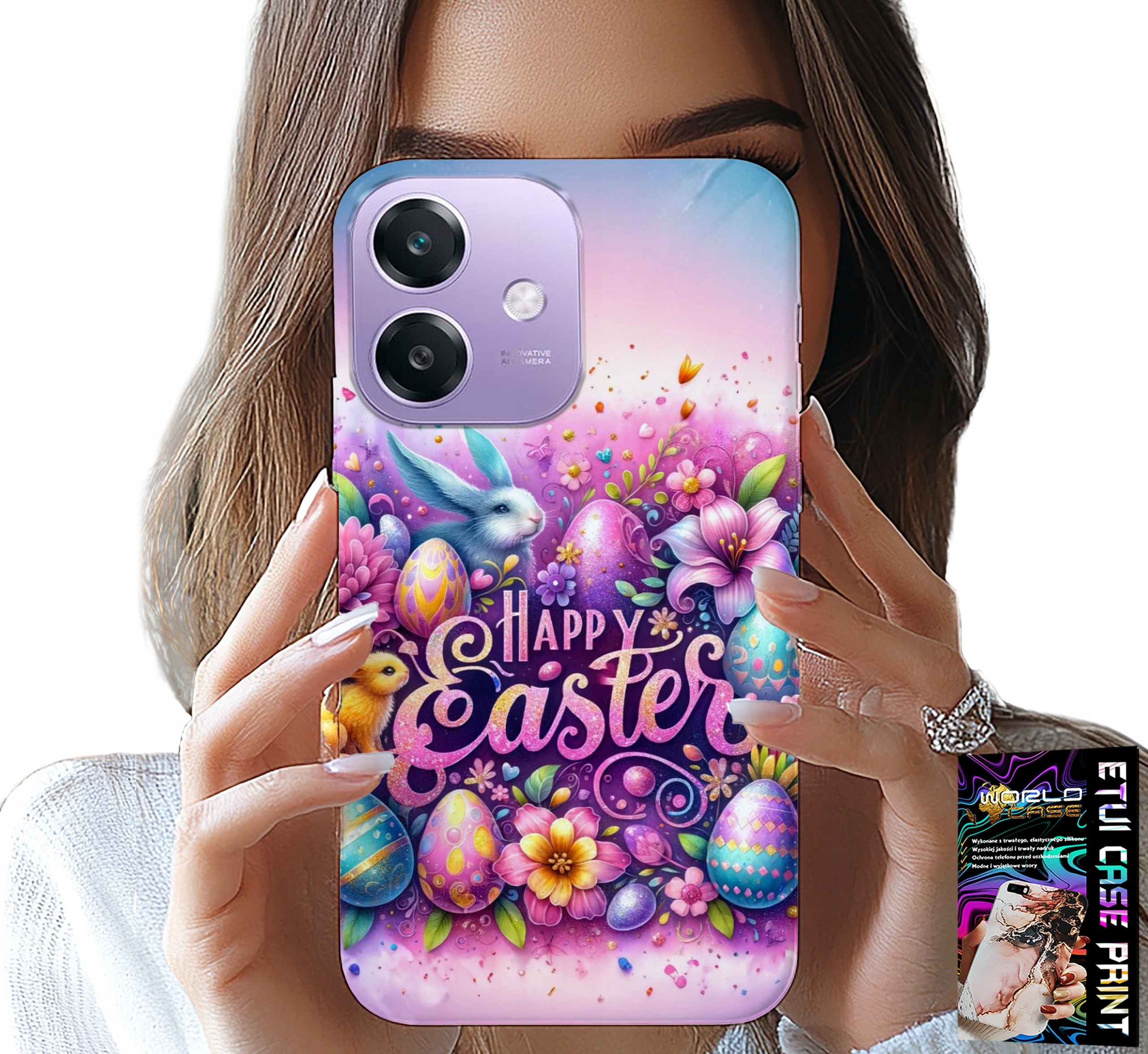 ETUI DO OPPO A60 5G - WESOŁEGO JAJKA, WIELKANOC, PISANKI JAJKA