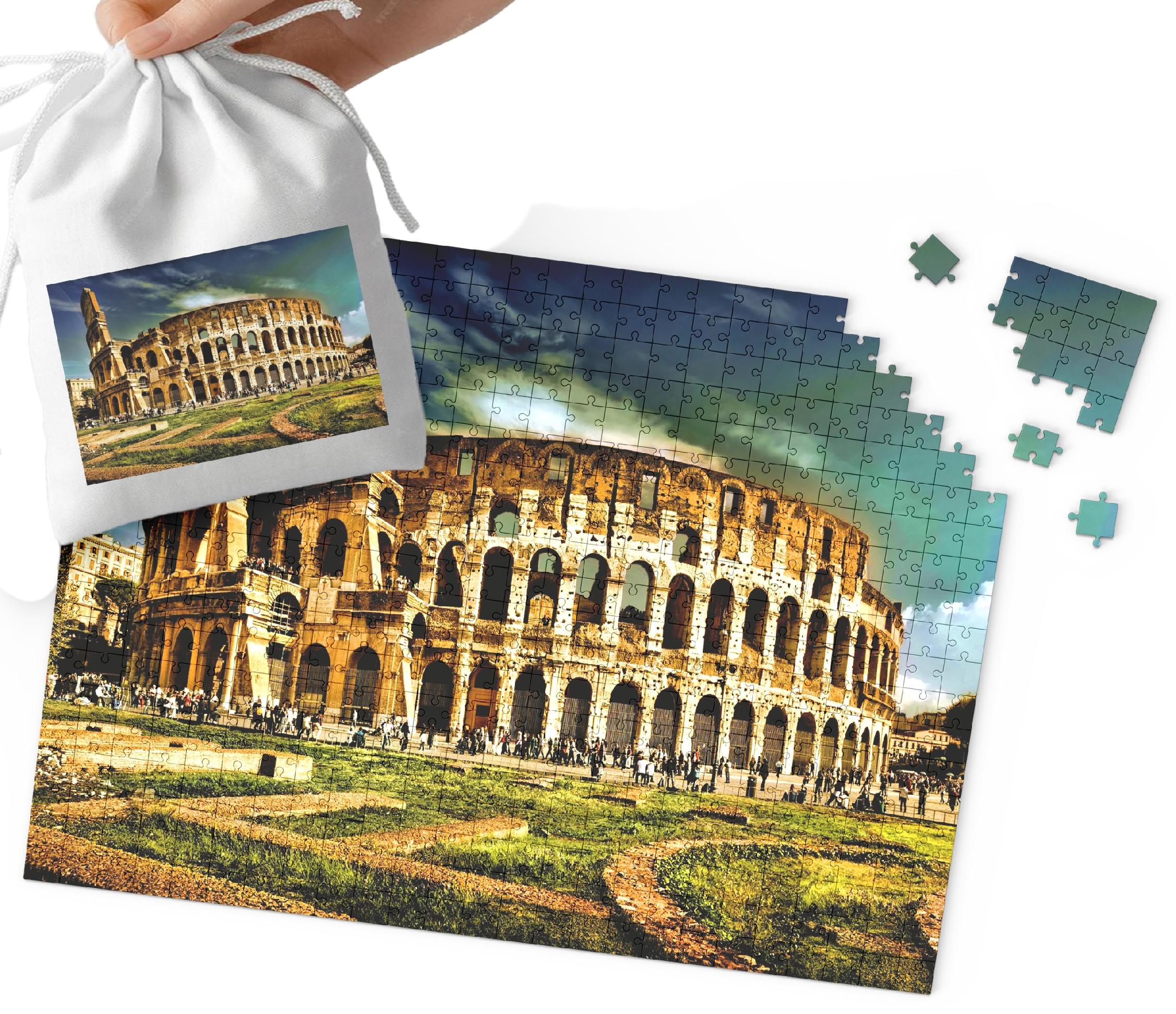 PUZZLE - PIĘKNE WIDOKI RZYM KOLOSEUM WIELE WZORÓW 252el + WORECZEK