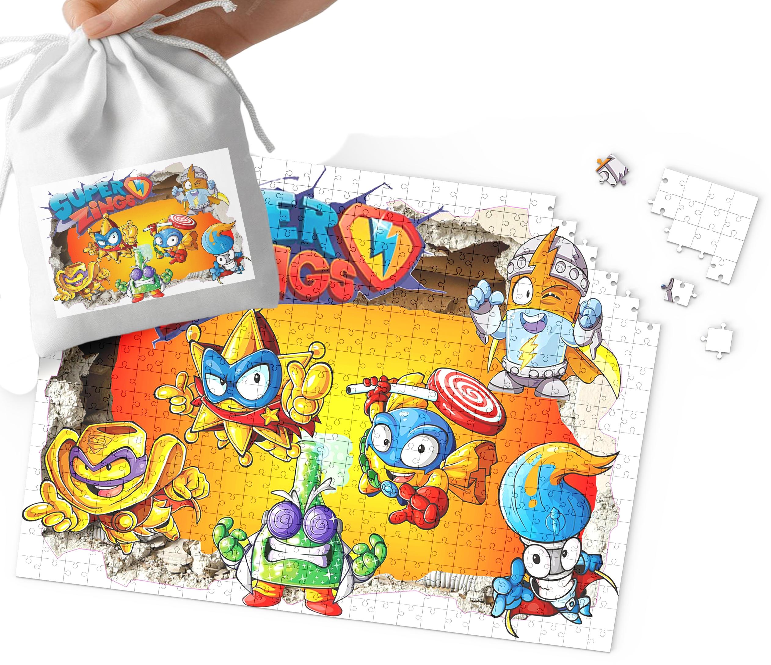 PUZZLE - SUPER ZINGSI WZORY Z BAJEK I GIER DLA DZIECI 252el + WORECZEK