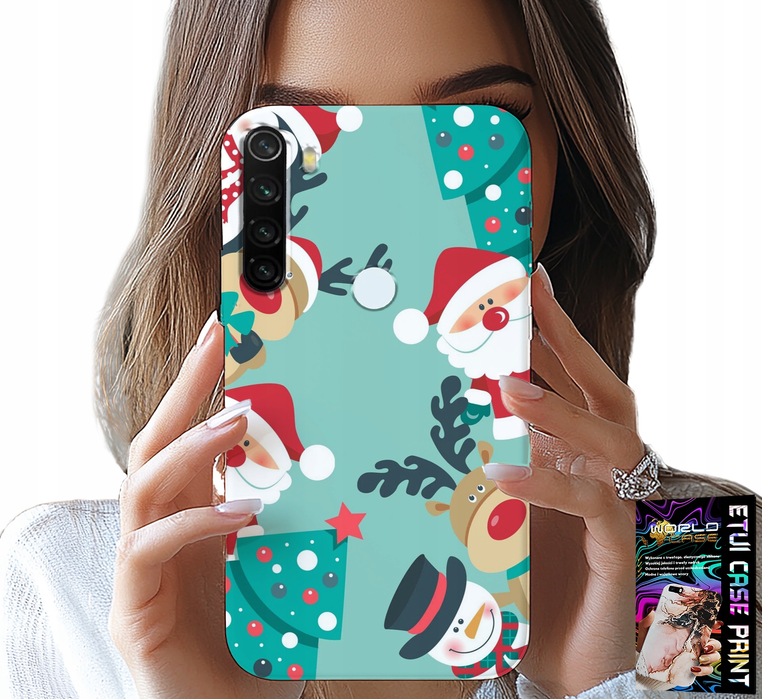 ETUI DO XIAOMI NOTE 8T - MIKOŁAJ, RENIFER BAŁWAN ŚWIĄTECZNE WZORY