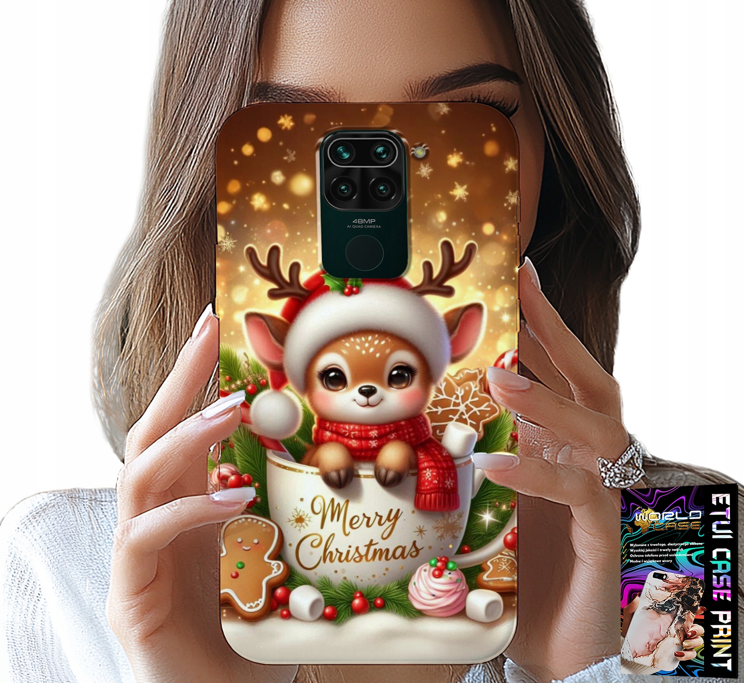 ETUI DO XIAOMI NOTE 9 - RENIFEREK SŁODKI RENIFER ŚWIĄTECZNE WZÓR