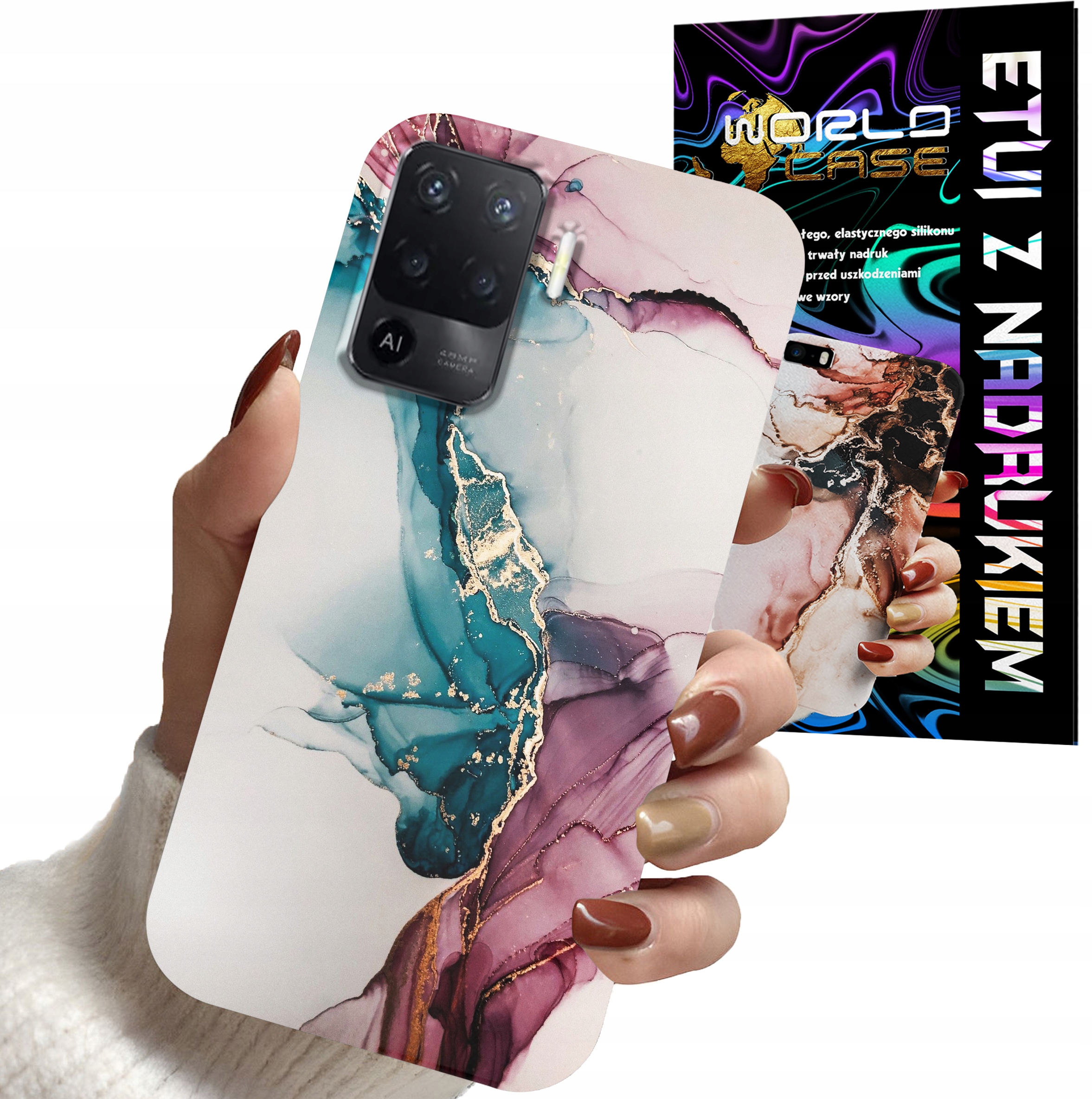 ETUI CASE DO OPPO F19 PRO - MARMUR WZORY DLA KOBIET PLECKI OBUDOWA