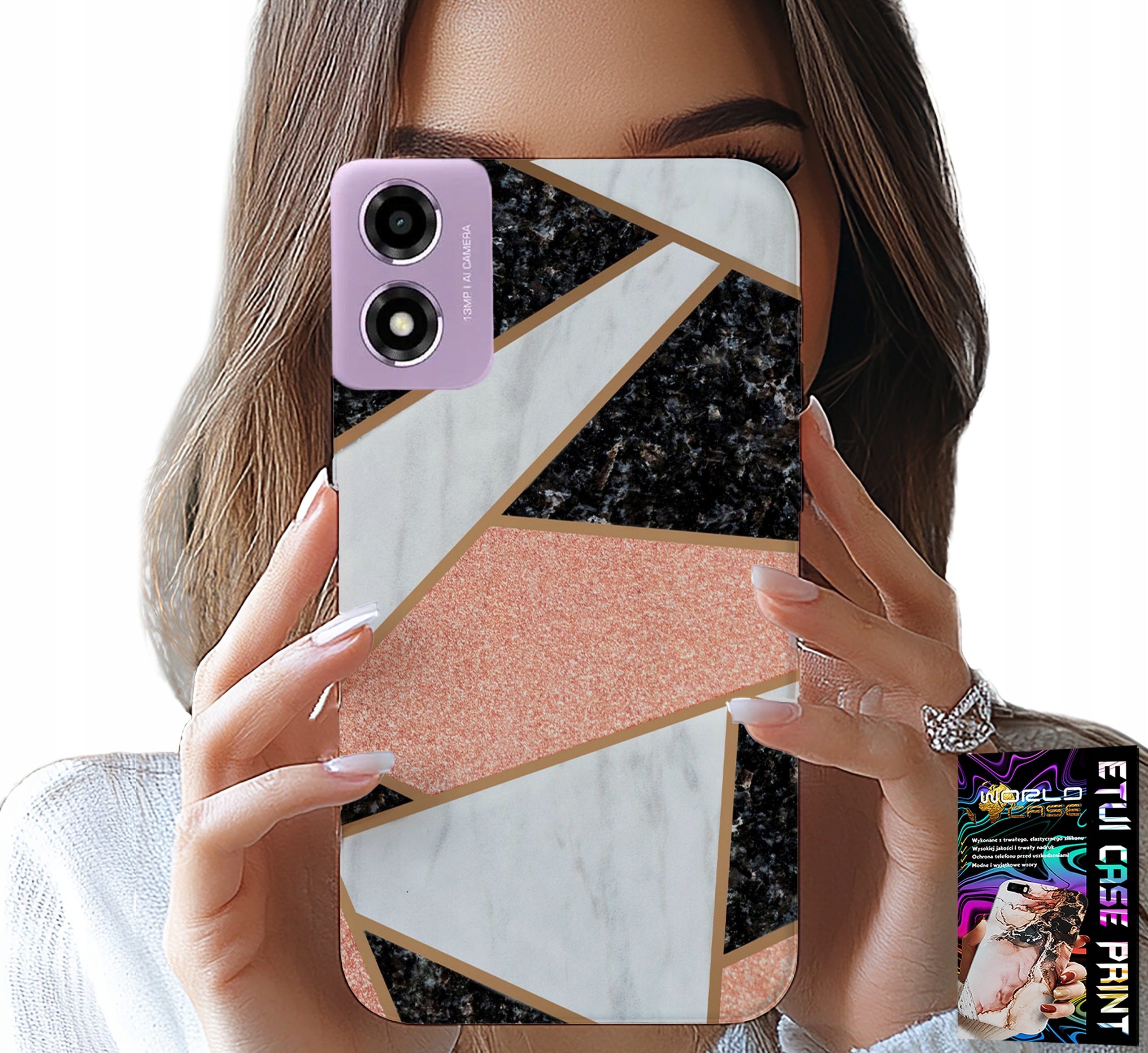 ETUI DO MOTOROLA MOTO E14 - ELEGANCKIE MODNE WZORY CASE + SZKŁO