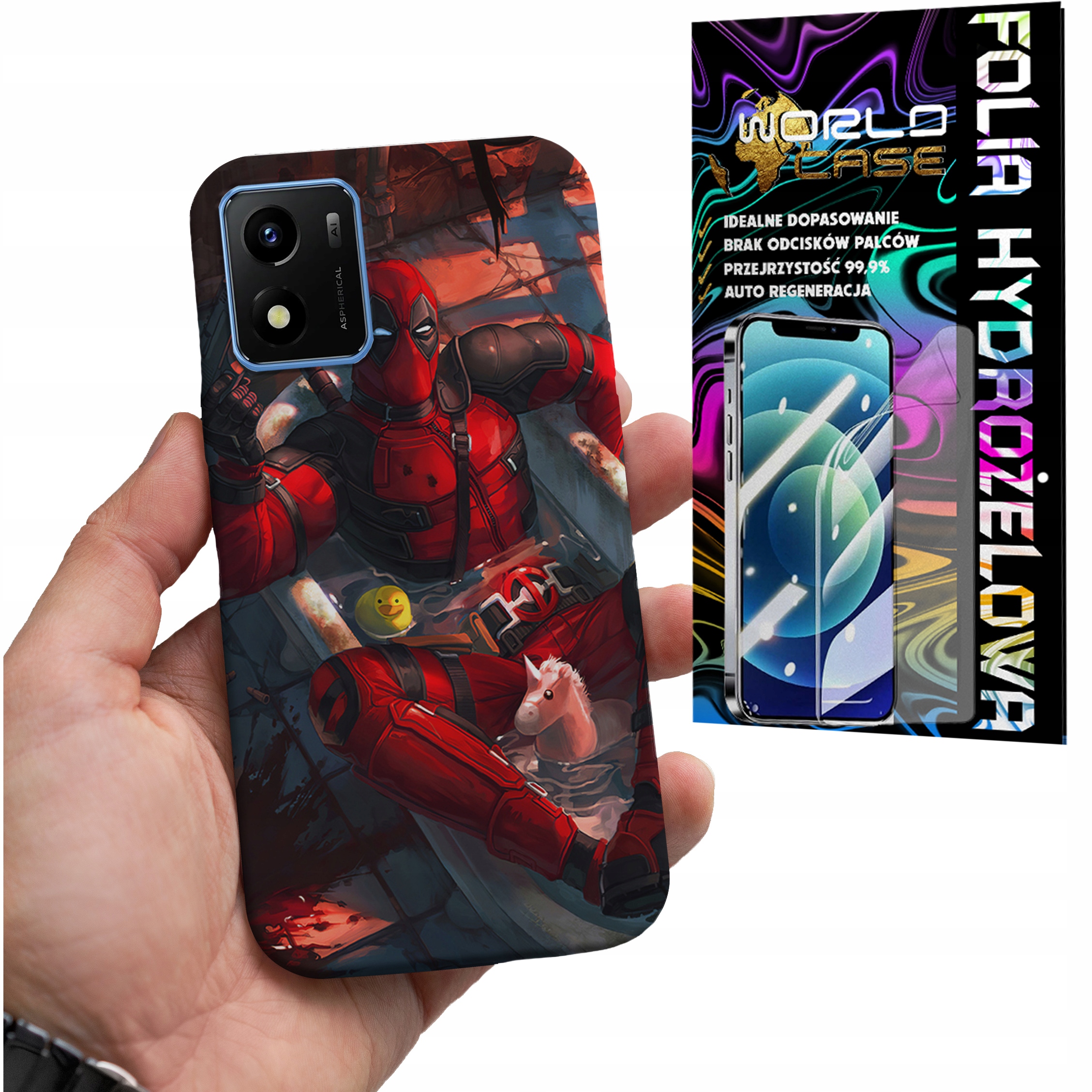 ETUI DO VIVO Y01 - DEADPOOL MARVEL FILMY SERIALE + FOLIA