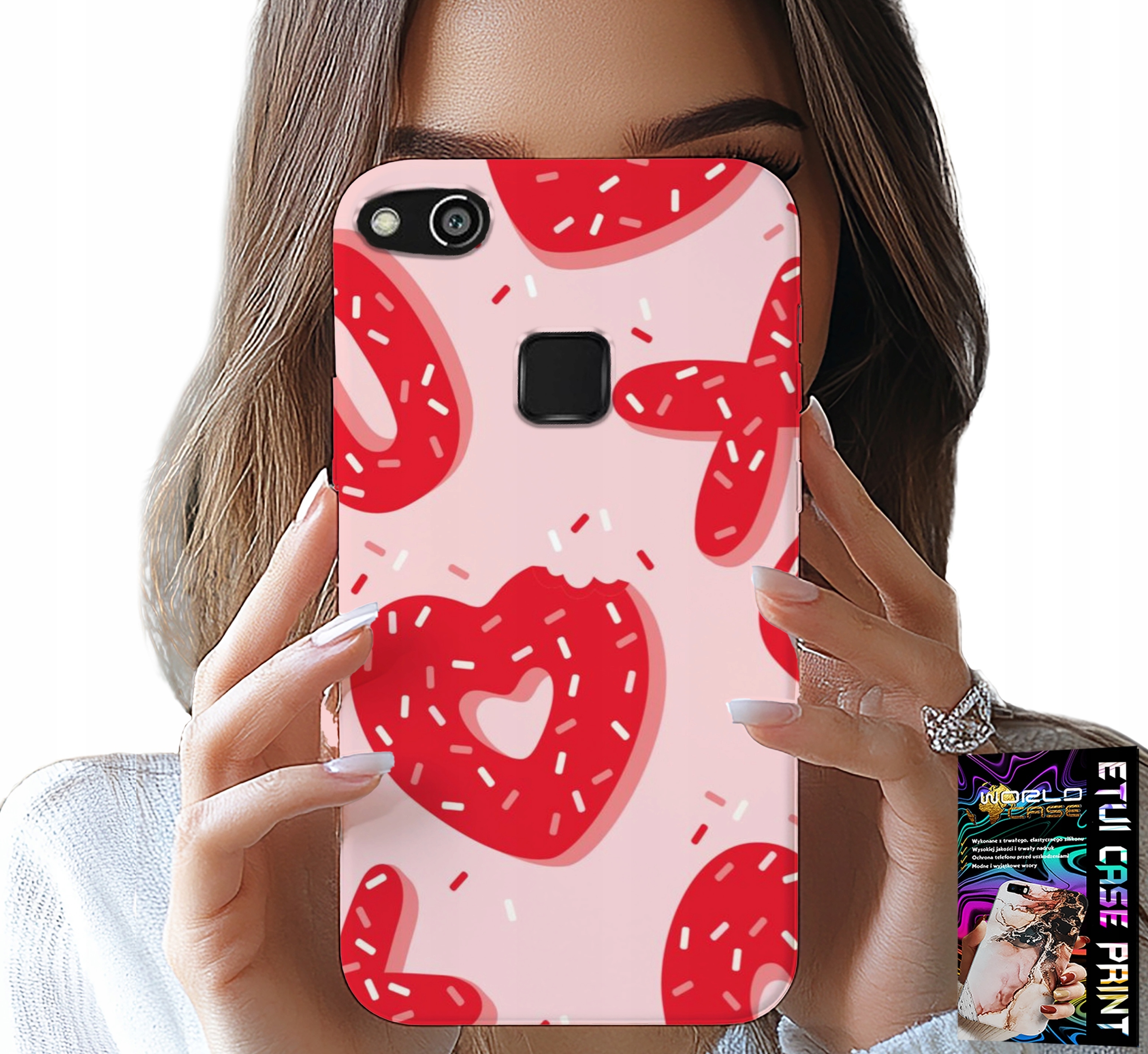 ETUI DO HUAWEI P9 LITE 2016 - KOBIECE, MODNE WZORY XOXO SERCE + FOLIA