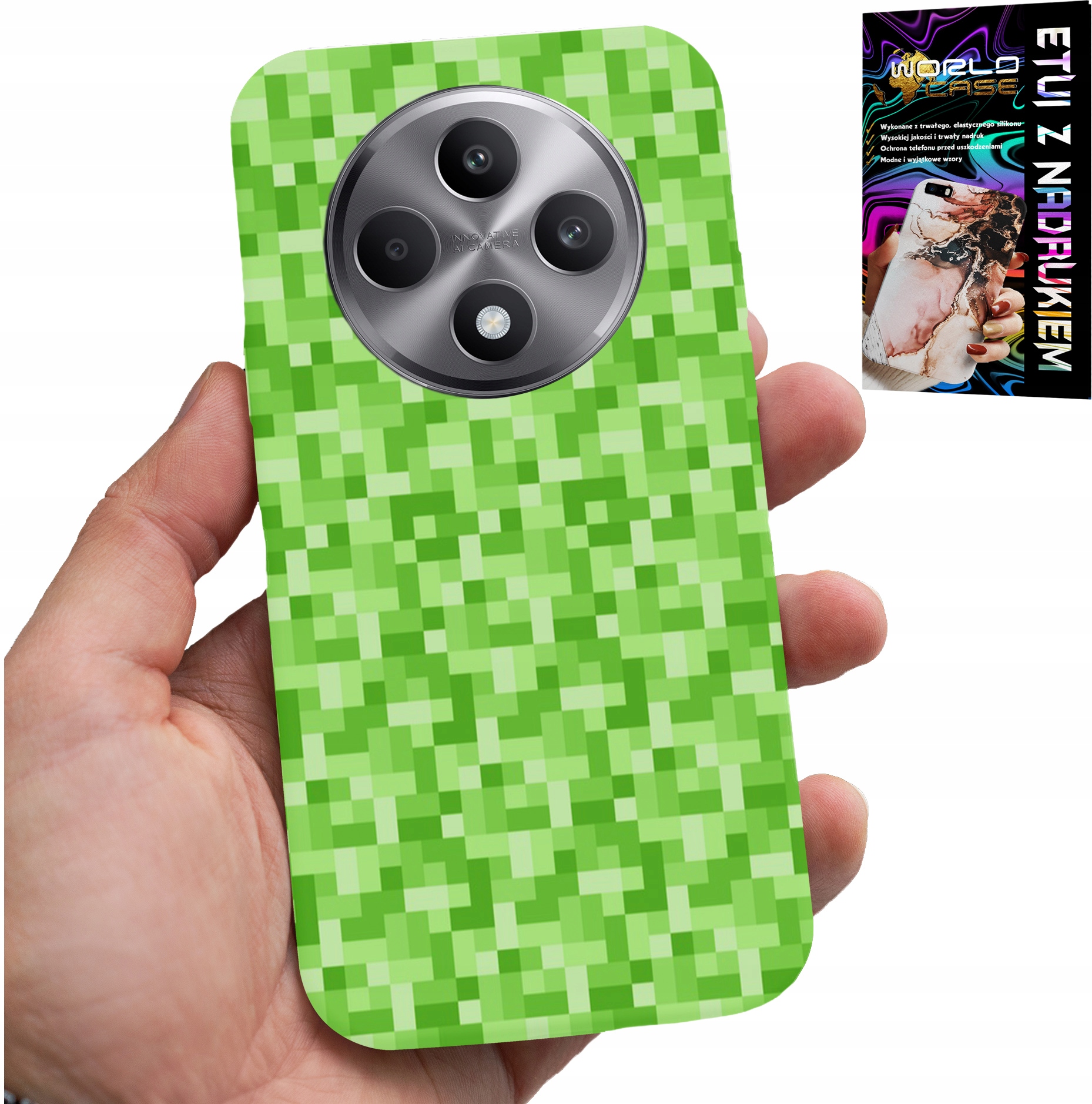 ETUI DO OPPO RENO12 F / 12FS 5G - WZORY Z GIER Z GRY PIKSEL PIKSELE PLECKI