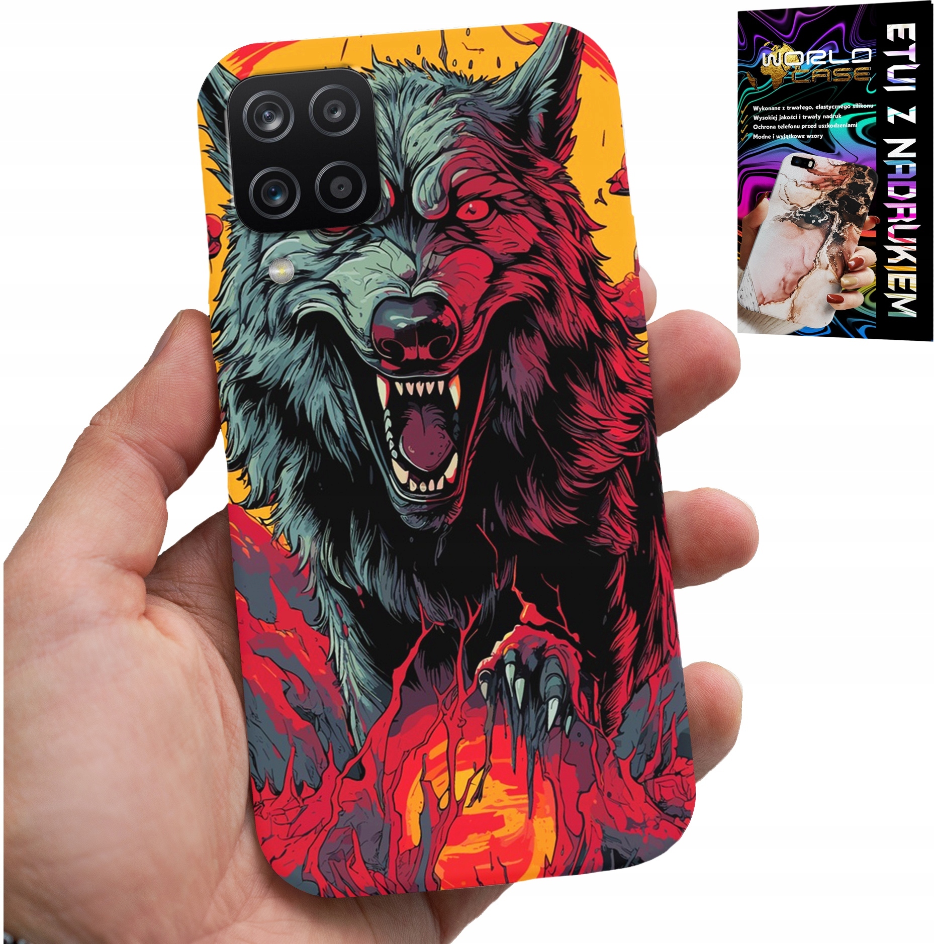 ETUI DO SAMSUNG GALAXY A22 5G - WILK WILKI WATAHA SUPER WZORY CASE + SZKŁO
