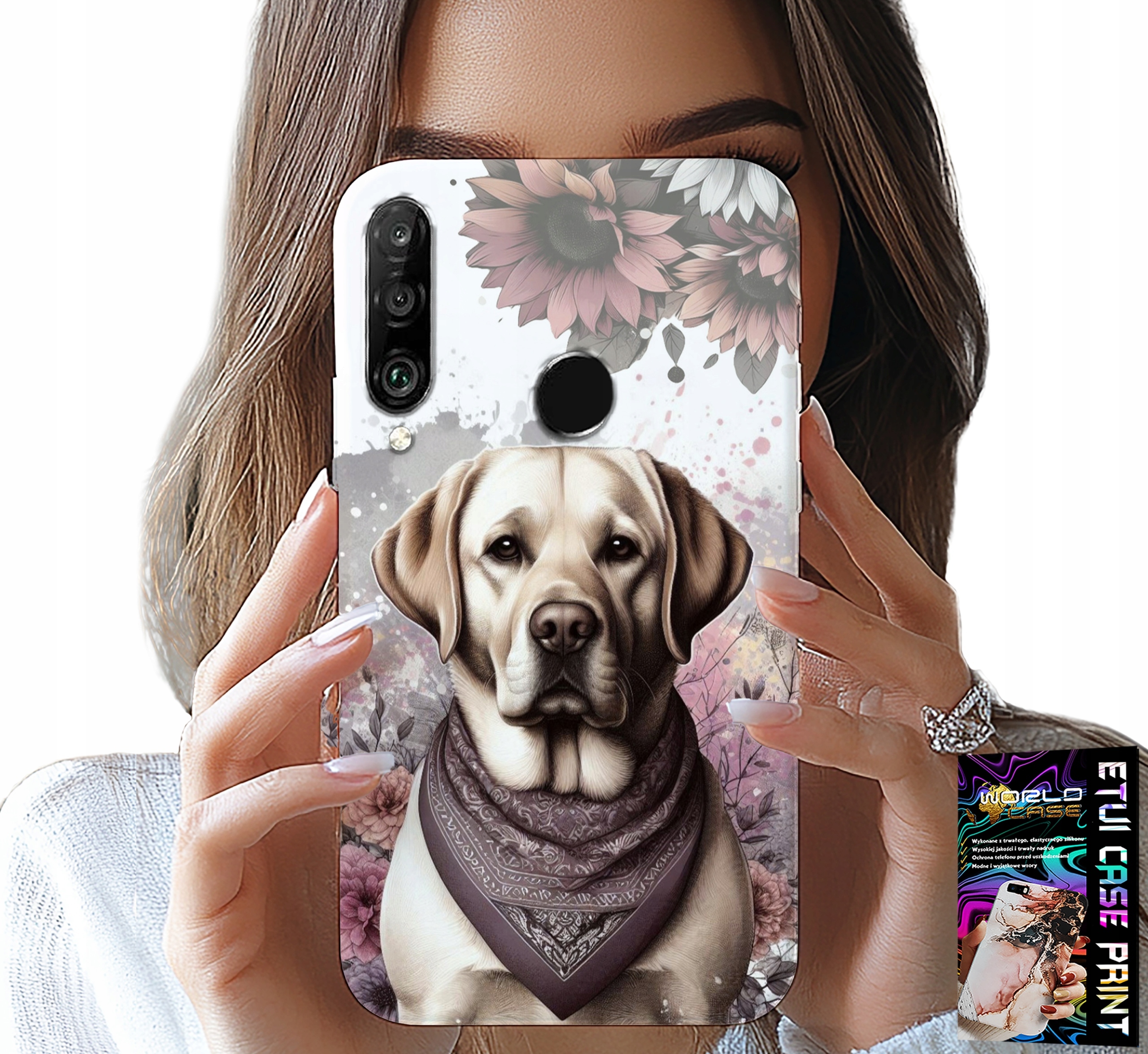 ETUI DO HUAWEI P30 LITE - PIESEK PIESKI HUSKY PSIE WZORY + SZKŁO