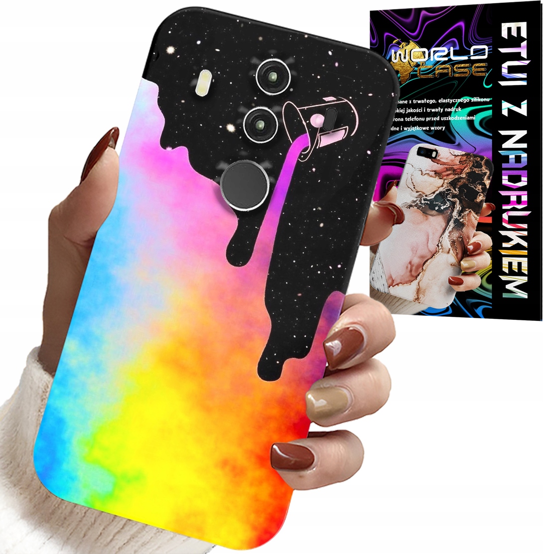 ETUI DO HUAWEI MATE 10 PRO - TĘCZOWE KOLOROWE WZORY, FARBA + FOLIA