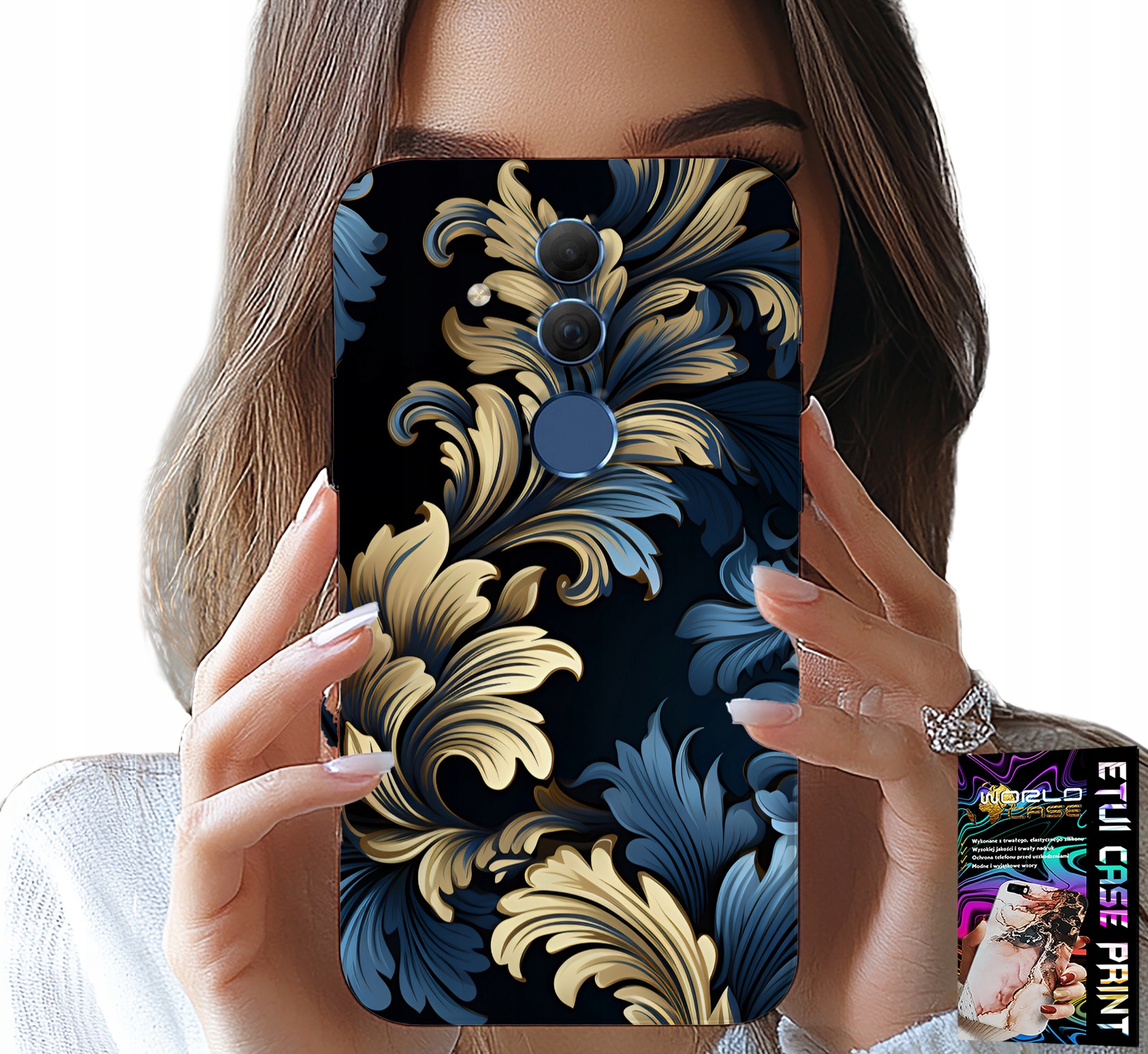 ETUI DO HUAWEI MATE 20 LITE - ELEGANCKIE ZŁOTE MODNE WZORY FUTERAŁ