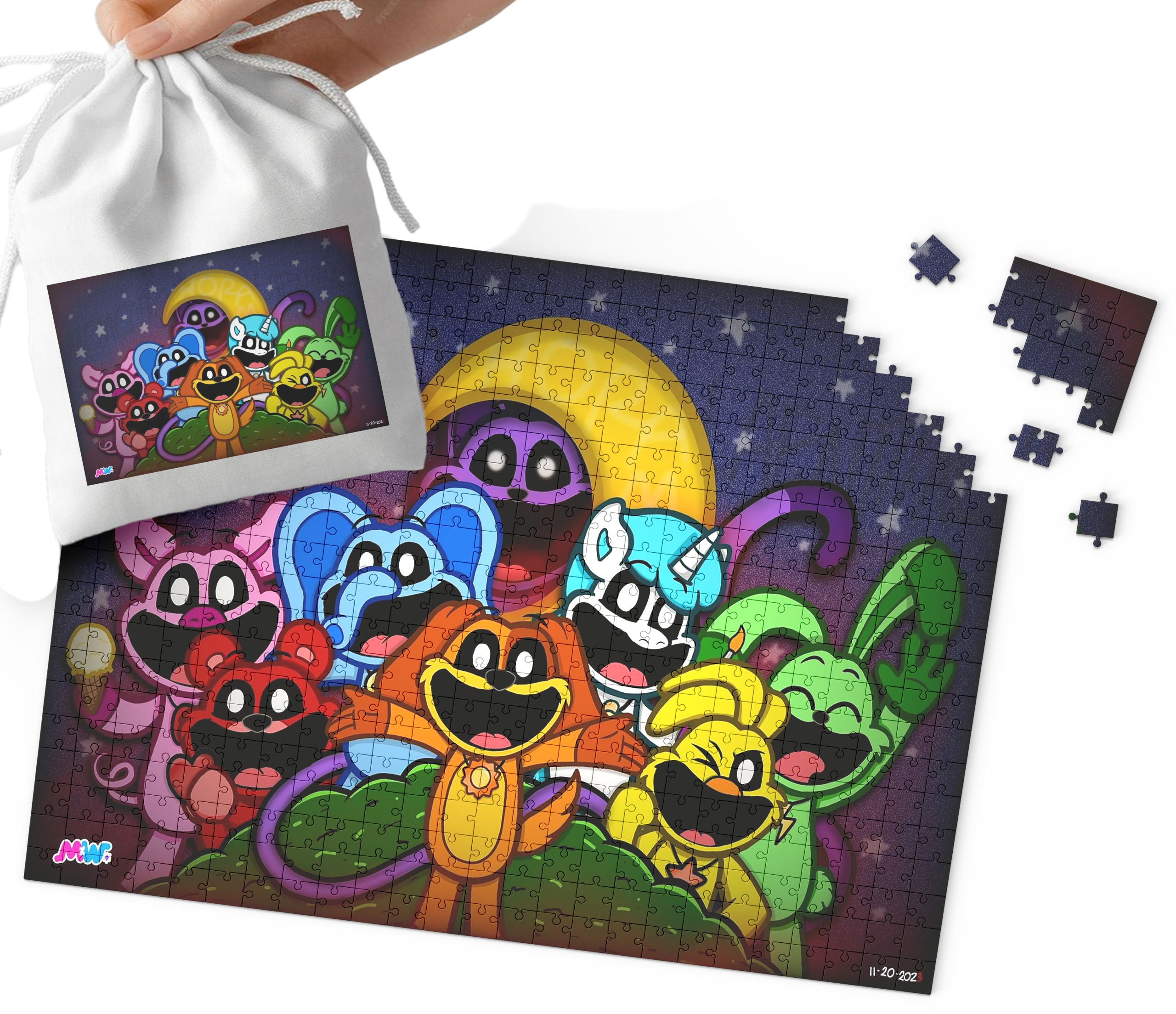 PUZZLE - SMILING CRITTERS WZORY Z BAJEK PREZENT 110EL + WORECZEK