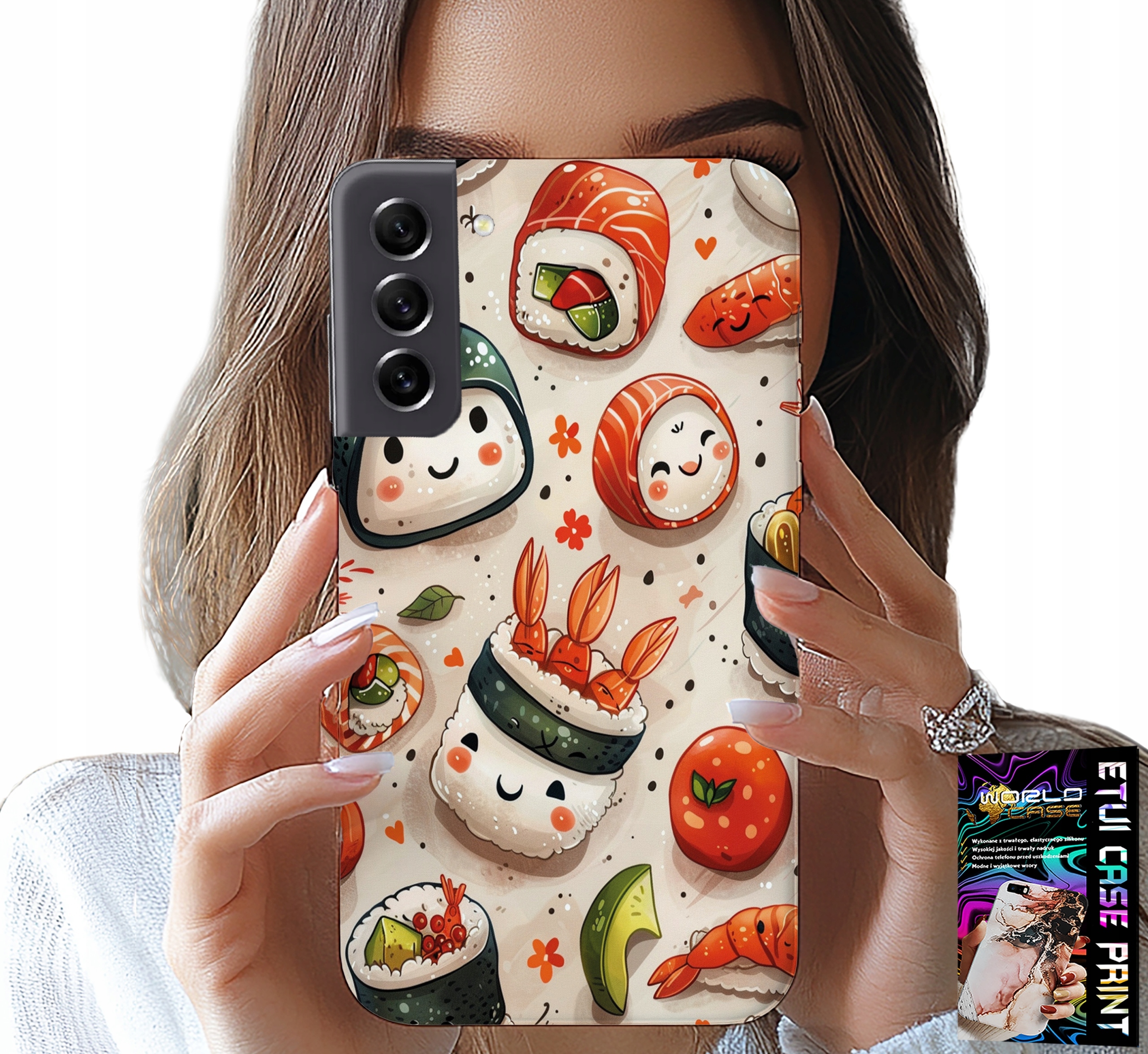 ETUI DO SAMSUNG GALAXY S22 - SŁODKIE UŚMIECHNIĘTE SUSHI OBUDOWA CASE