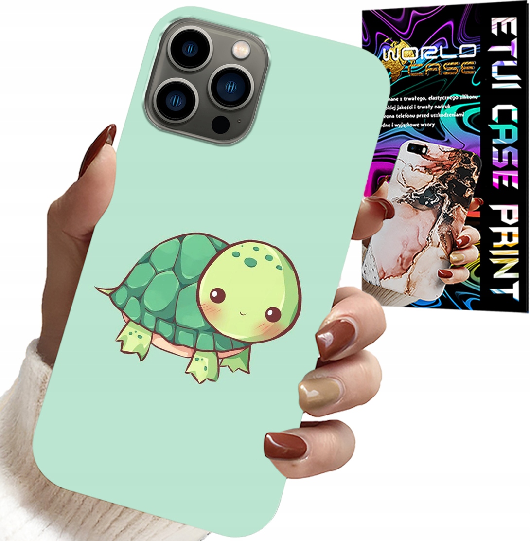 ETUI DO IPHONE 11 PRO MAX - SŁODKIE ŻÓŁWKI WZORY DLA DZIECI + SZKŁO