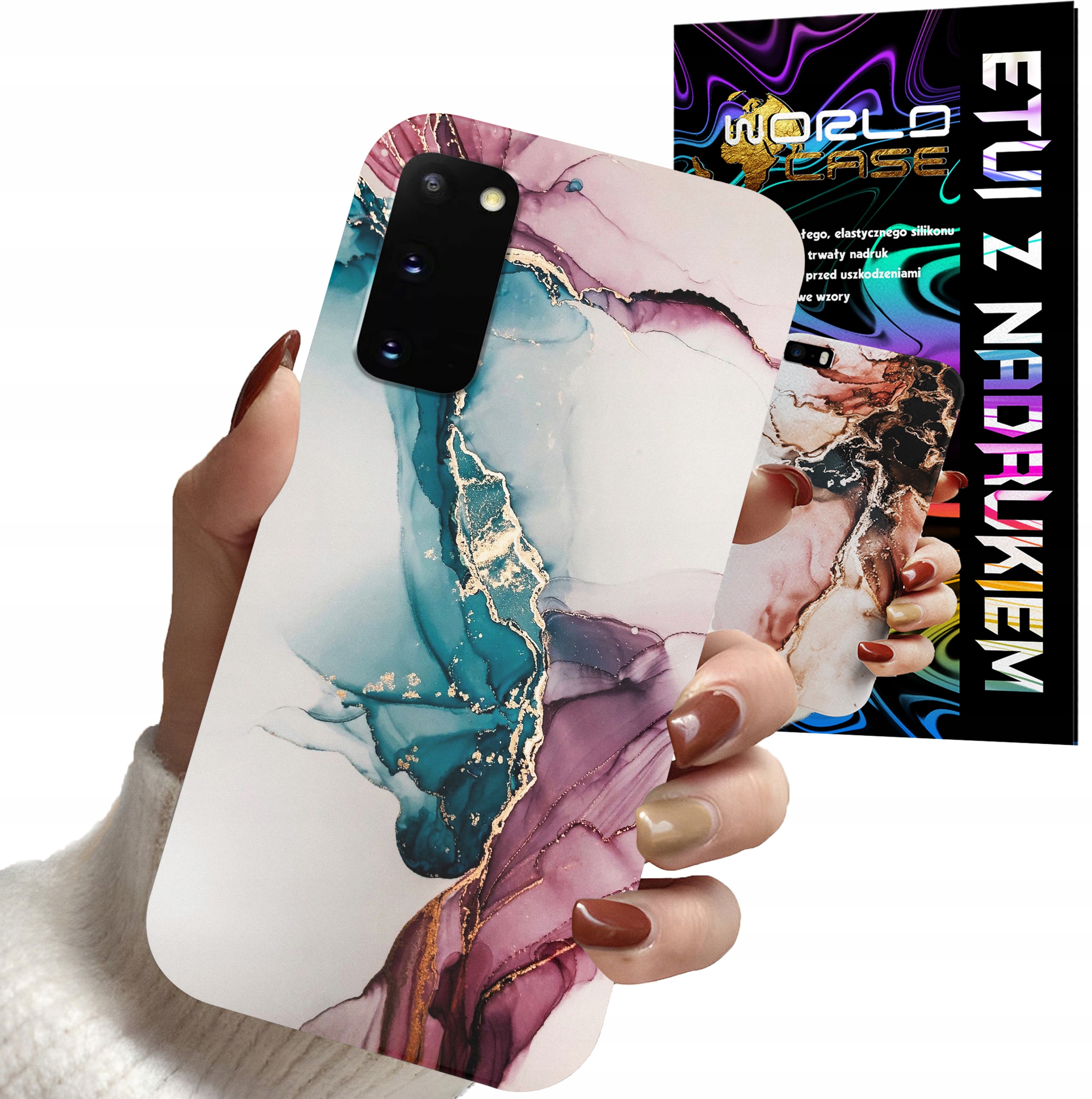 ETUI CASE DO SAMSUNG S21 FE - MARMUR WZORY DLA KOBIET PLECKI OBUDOWA