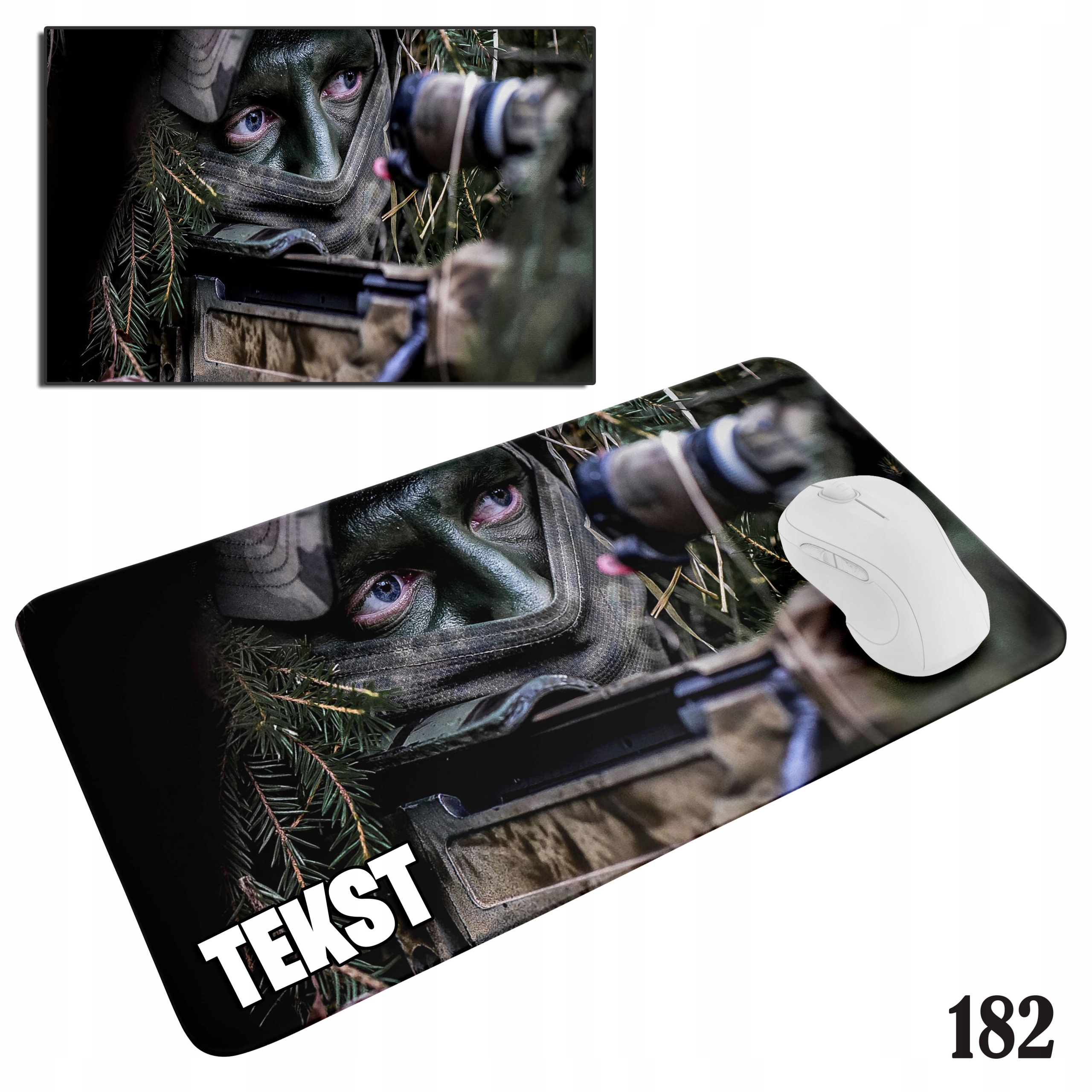 PODKŁADKA POD MYSZKĘ MYSZ WZORY DO WYBORU - WOJSKO MUNDUR 29x36cm