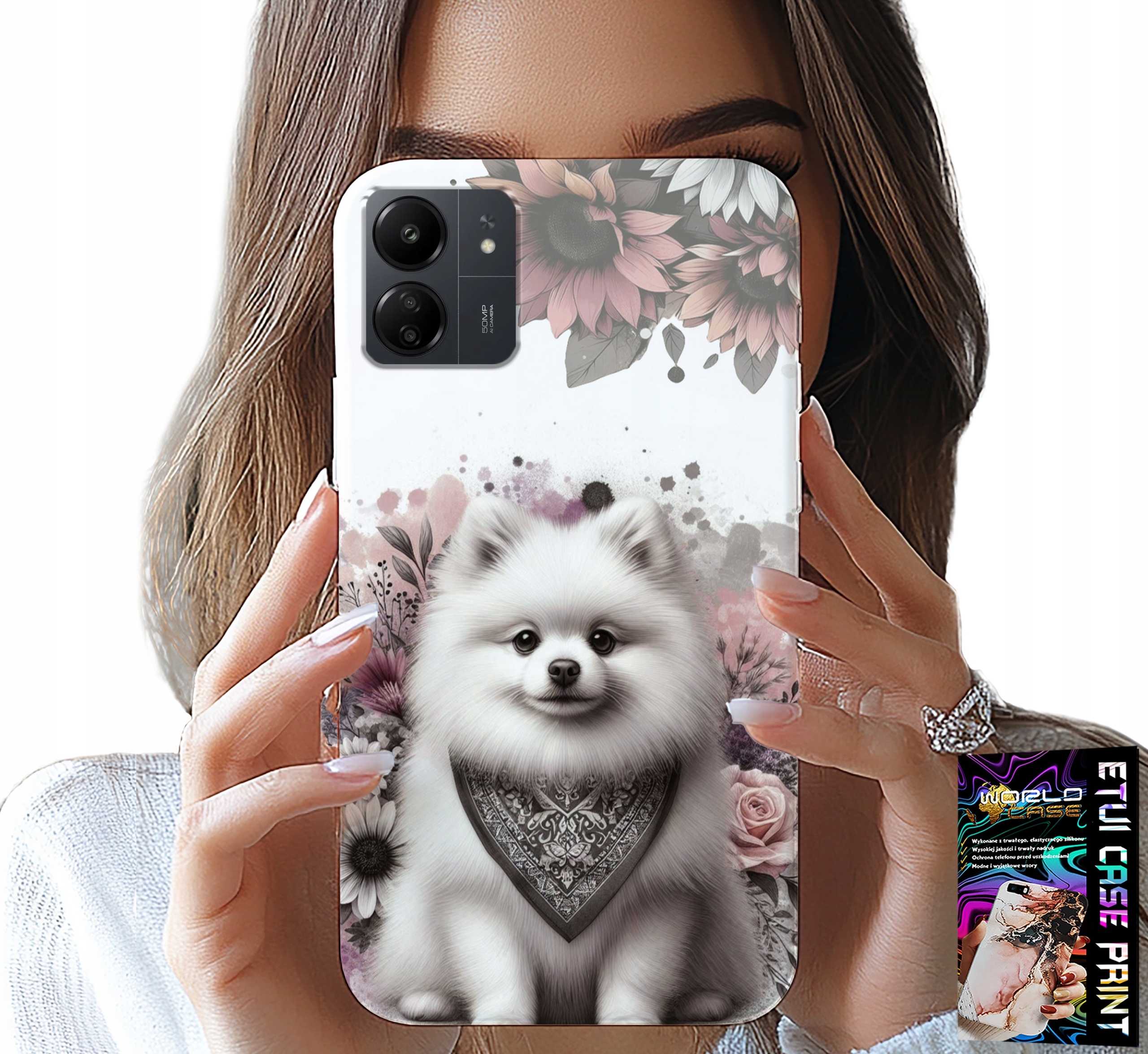ETUI DO XIAOMI REDMI 13C 4G - POMERANIAN, SZPIC MINIATUROWY, RASY PSÓW