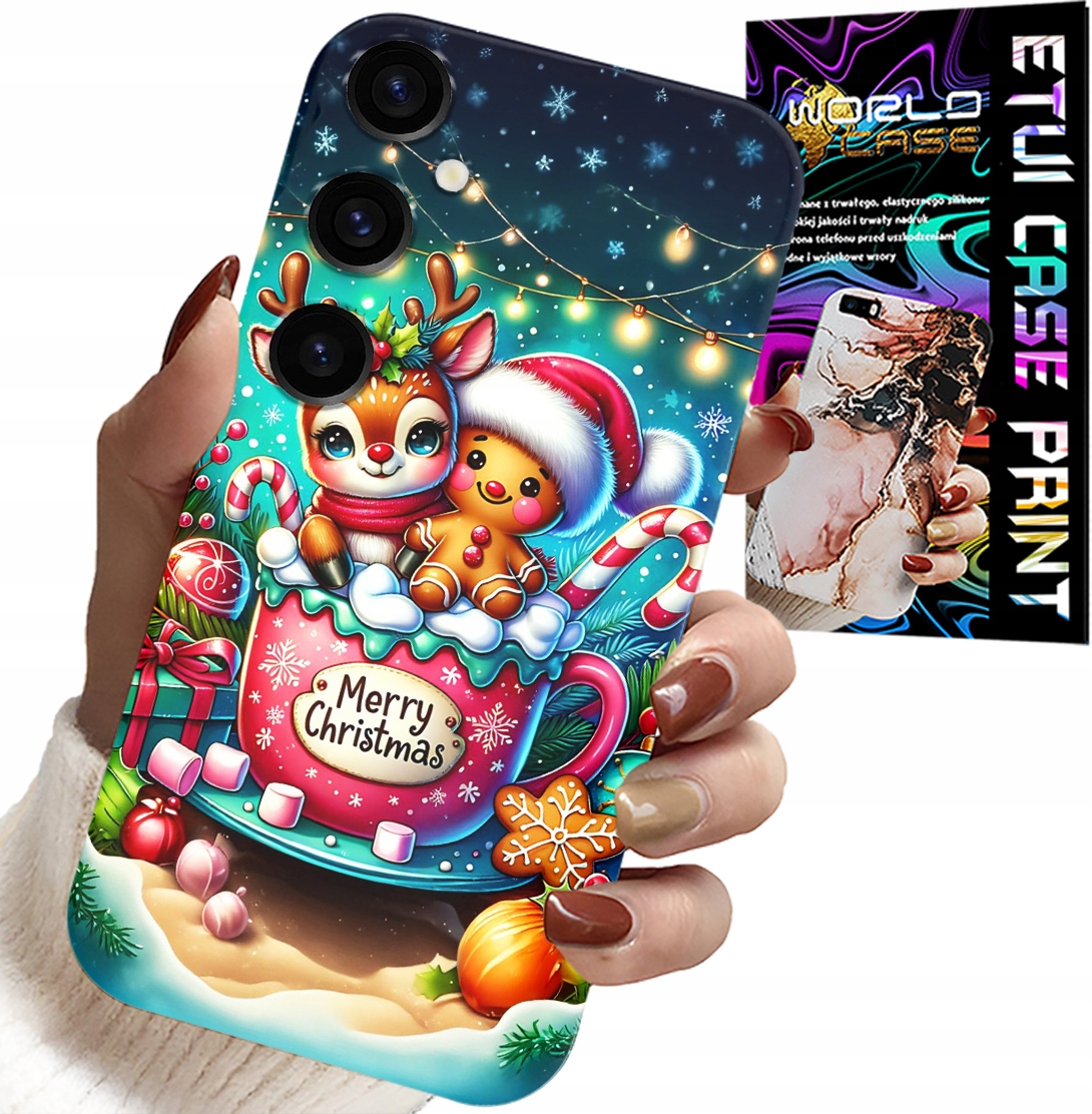 ETUI DO SAMSUNG GALAXY A05S - RENIFER Z PIERNIKIEM MERRY CHRISTMAS