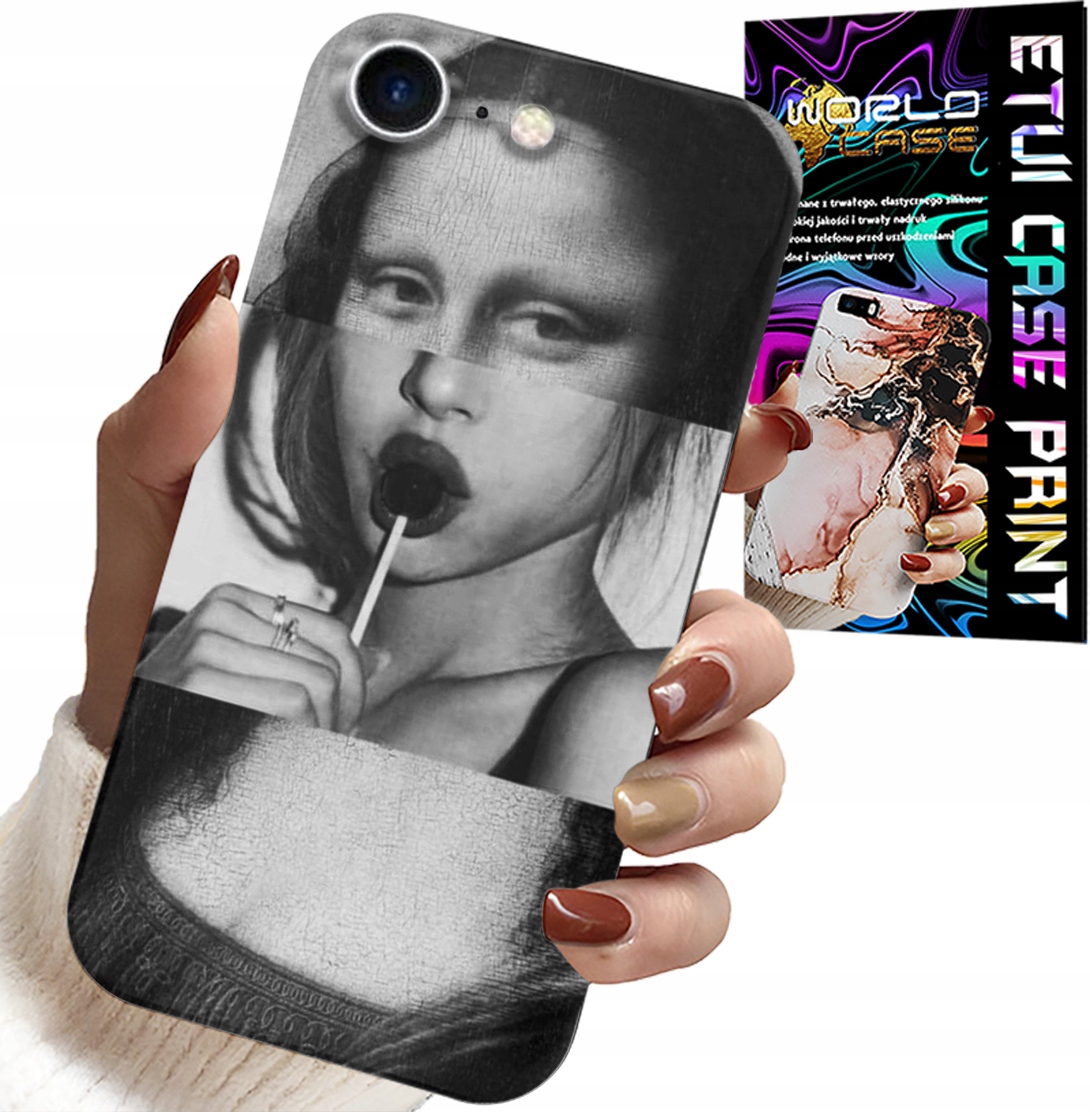 ETUI DO IPHONE 7 / 8 / SE2 - MONA LISA Z LIZAKIEM MODNE WZORY CASE