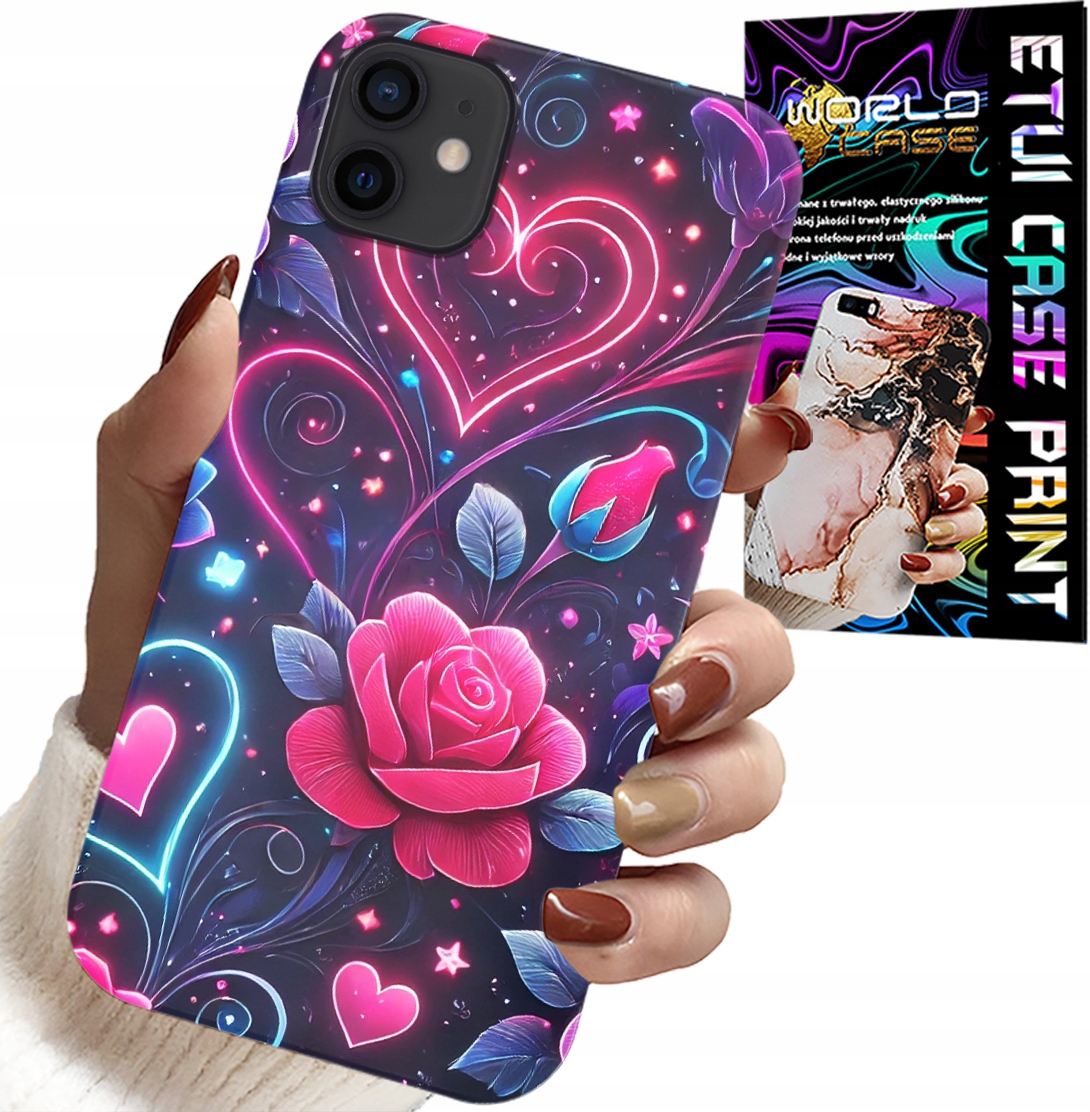 ETUI DO IPHONE 11 - SERCE, RÓŻA, NASTOLETNIE CASE + SZKŁO