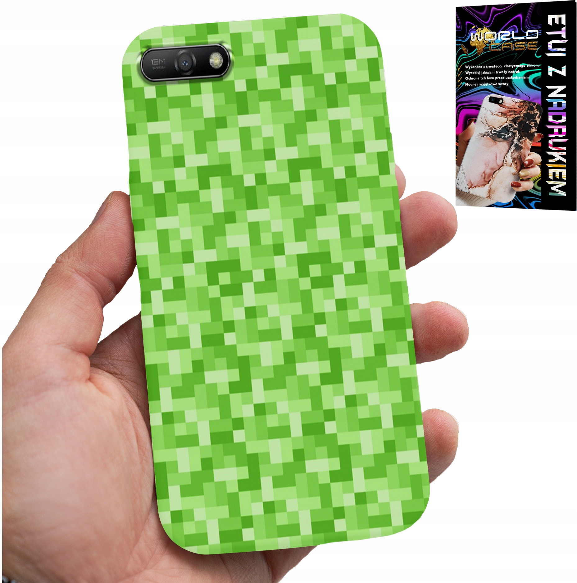 ETUI DO HUAWEI Y6 2018 - WZORY Z GIER Z GRY PIKSEL PIKSELE PLECKI