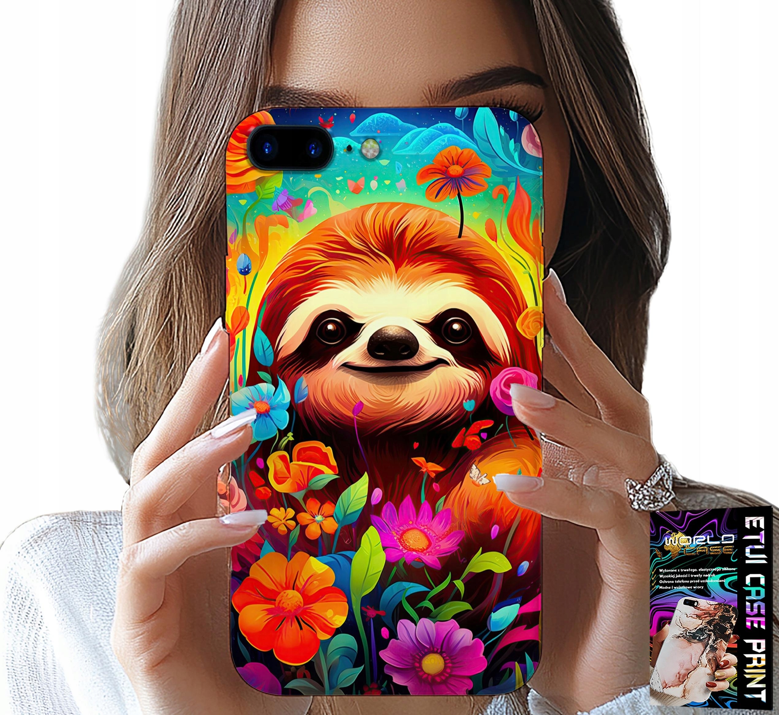 ETUI DO IPHONE ( 7 PLUS ) - KOLOROWE WZORY KOALA ZWIERZĘTA + SZKŁO