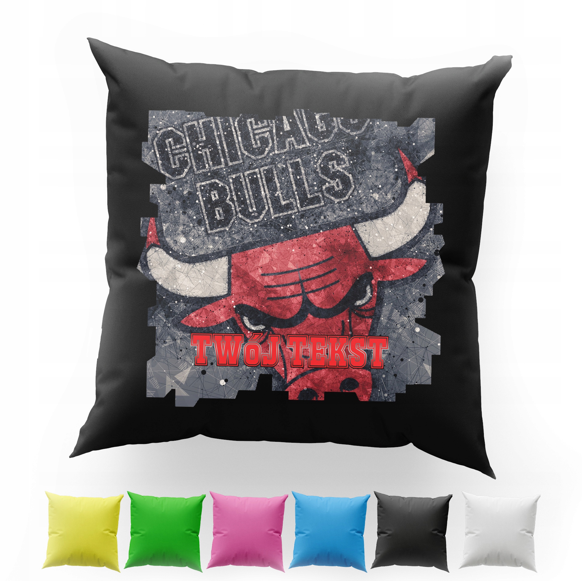 POSZEWKA Z NADRUKIEM BAWEŁNIANA 40x40CM - KOSZYKÓWKA LAKERS BULLS CELTICS