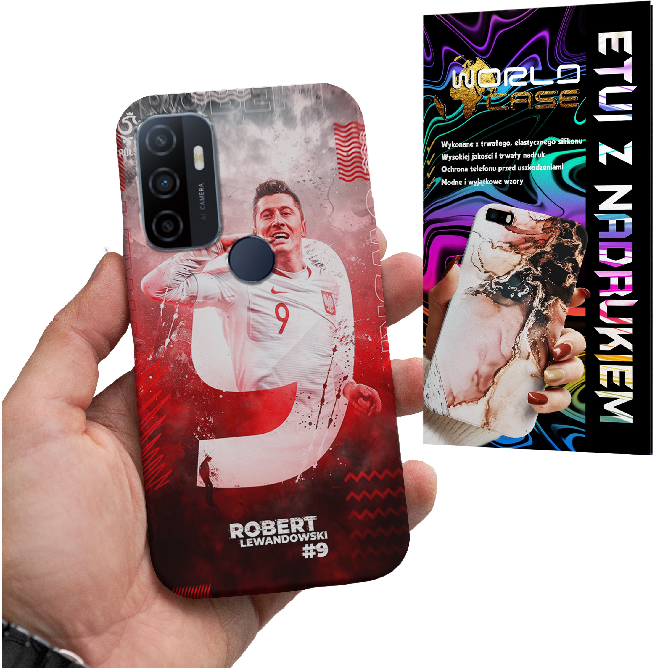 ETUI CASE DO OPPO A53s A53 2020 - FC BARCELONA LEWANDOWSKI PIŁKARSKIE WZORY