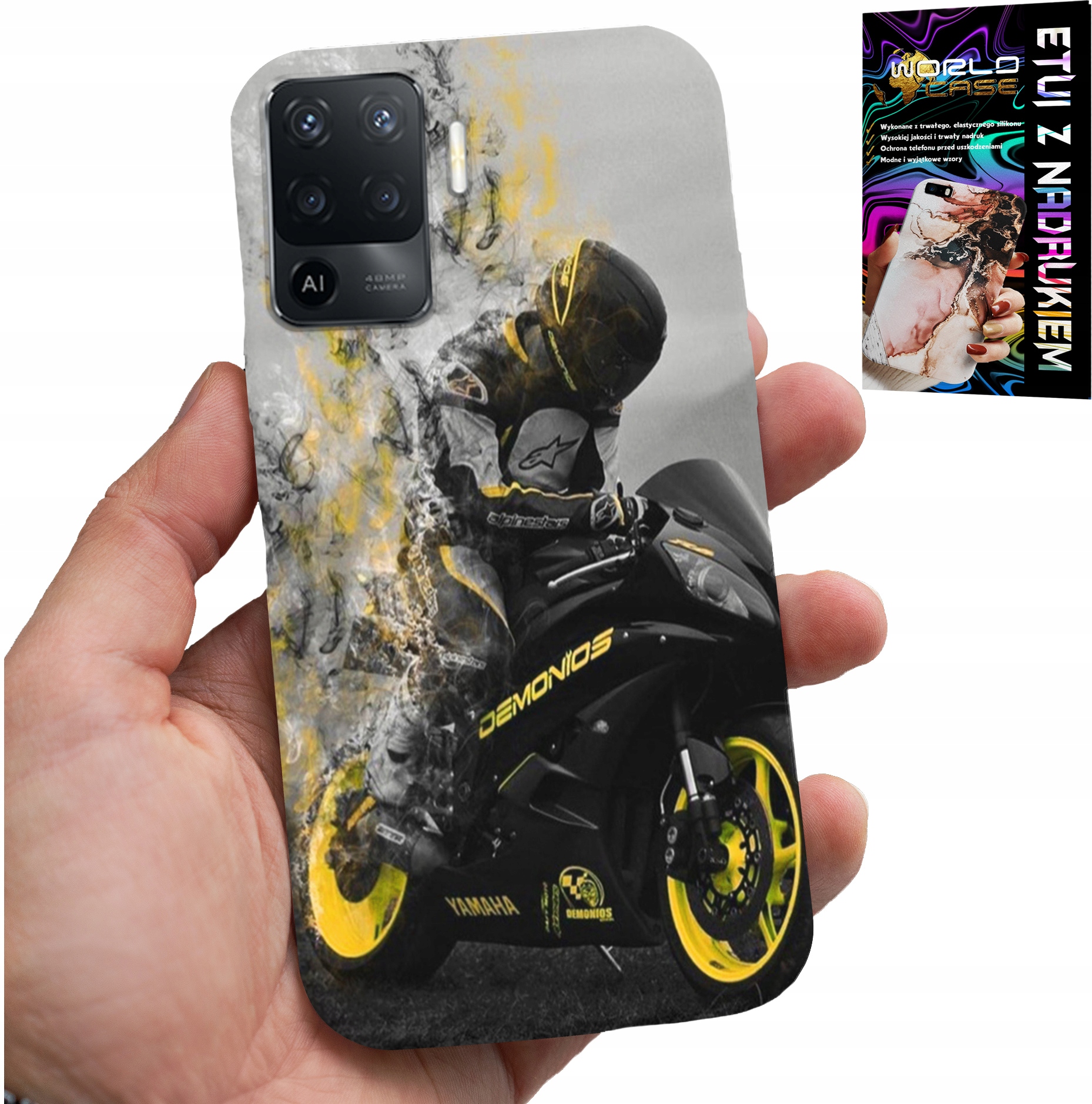 ETUI DO RENO 5 LITE / A94 4G - MOTOR MOTOCYKLE FAN WIELE WZORÓW PLECKÓW