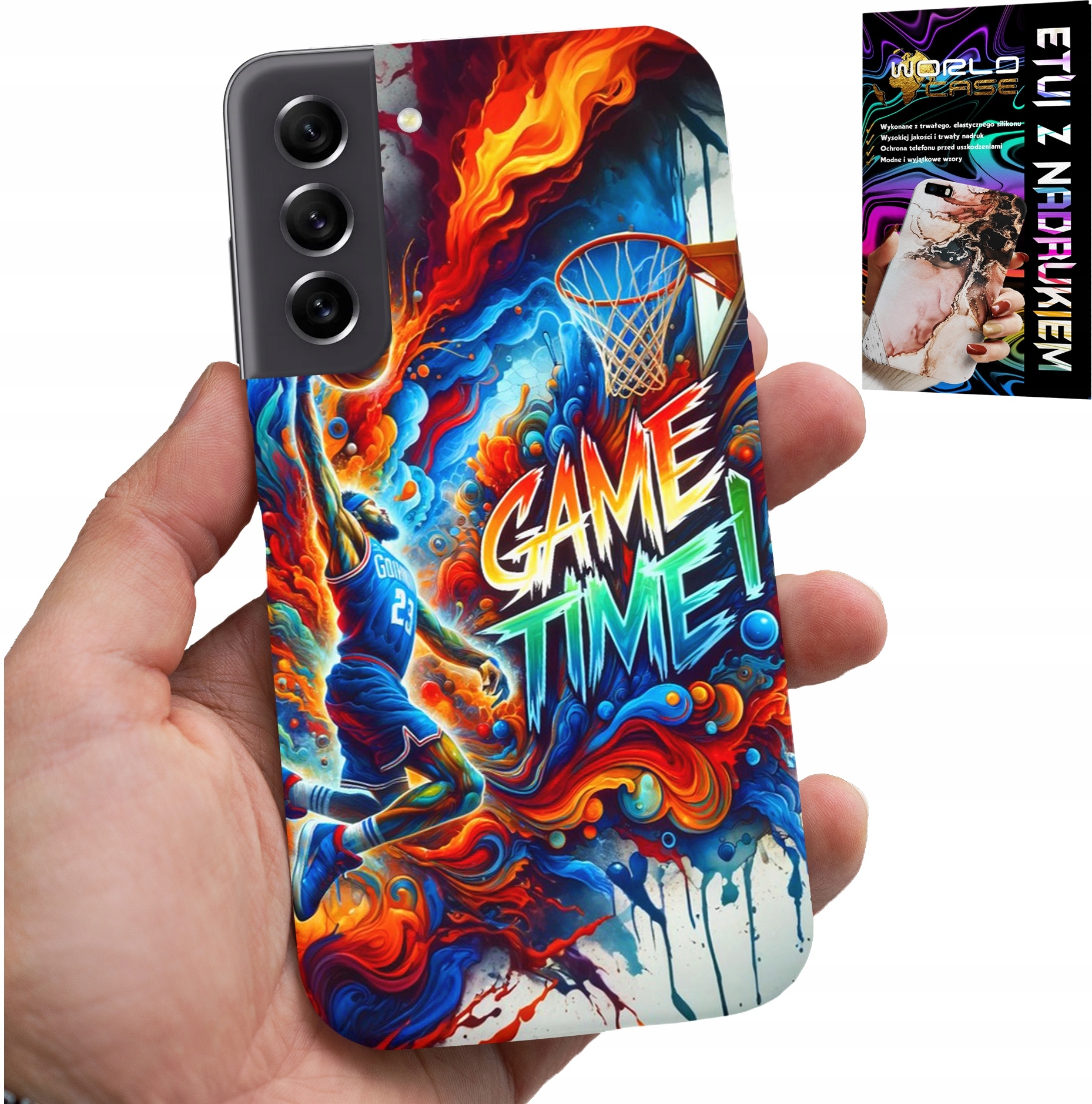 ETUI DO SAMSUNG GALAXY S21 FE - KOSZYKÓWKA NBA GAME TIME, CASE + SZKŁO
