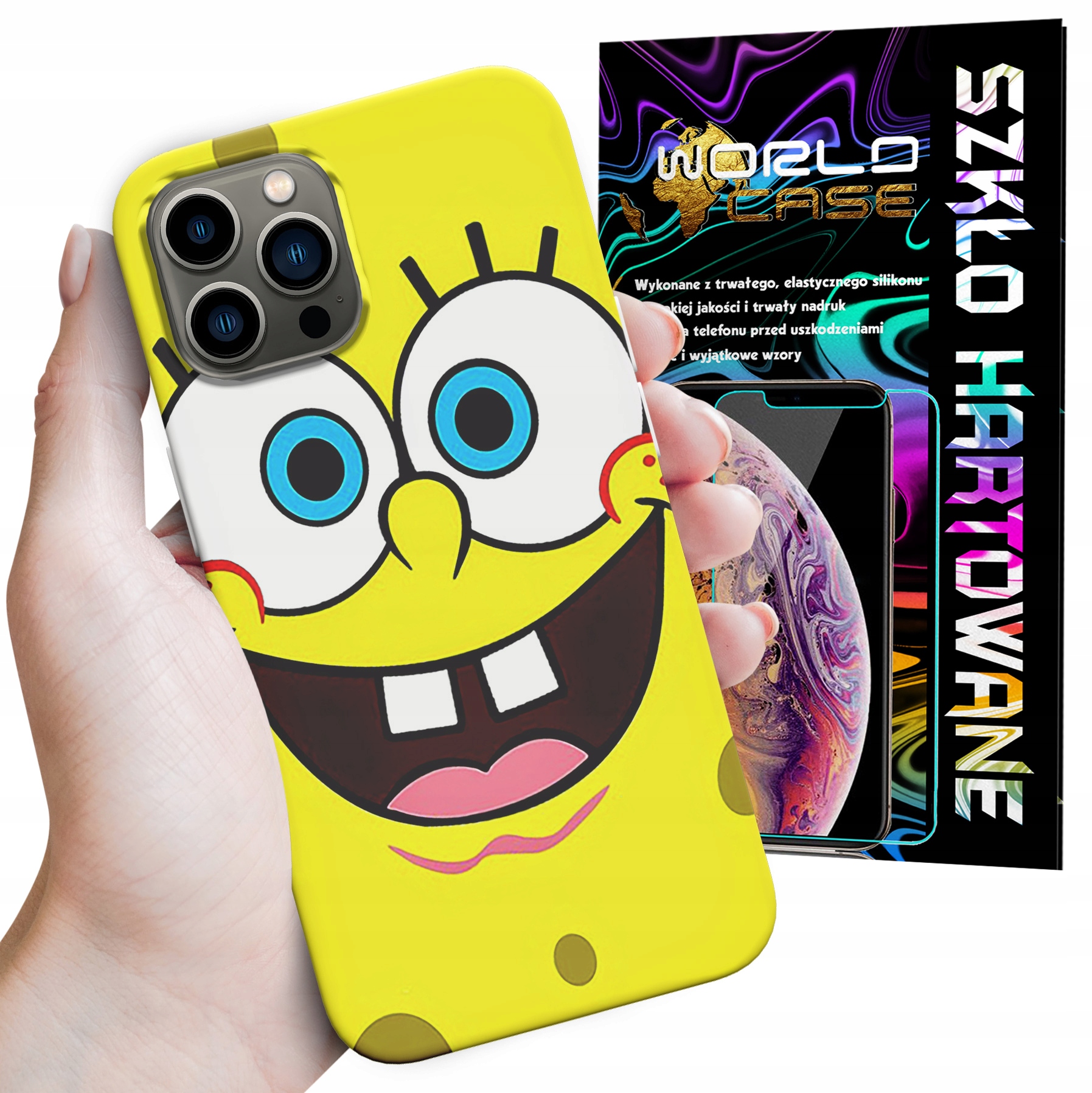 ETUI CASE DO IPHONE 16 PRO - SPONGEBOB BAJKI GRY WYBÓR PLECKI + SZKŁO