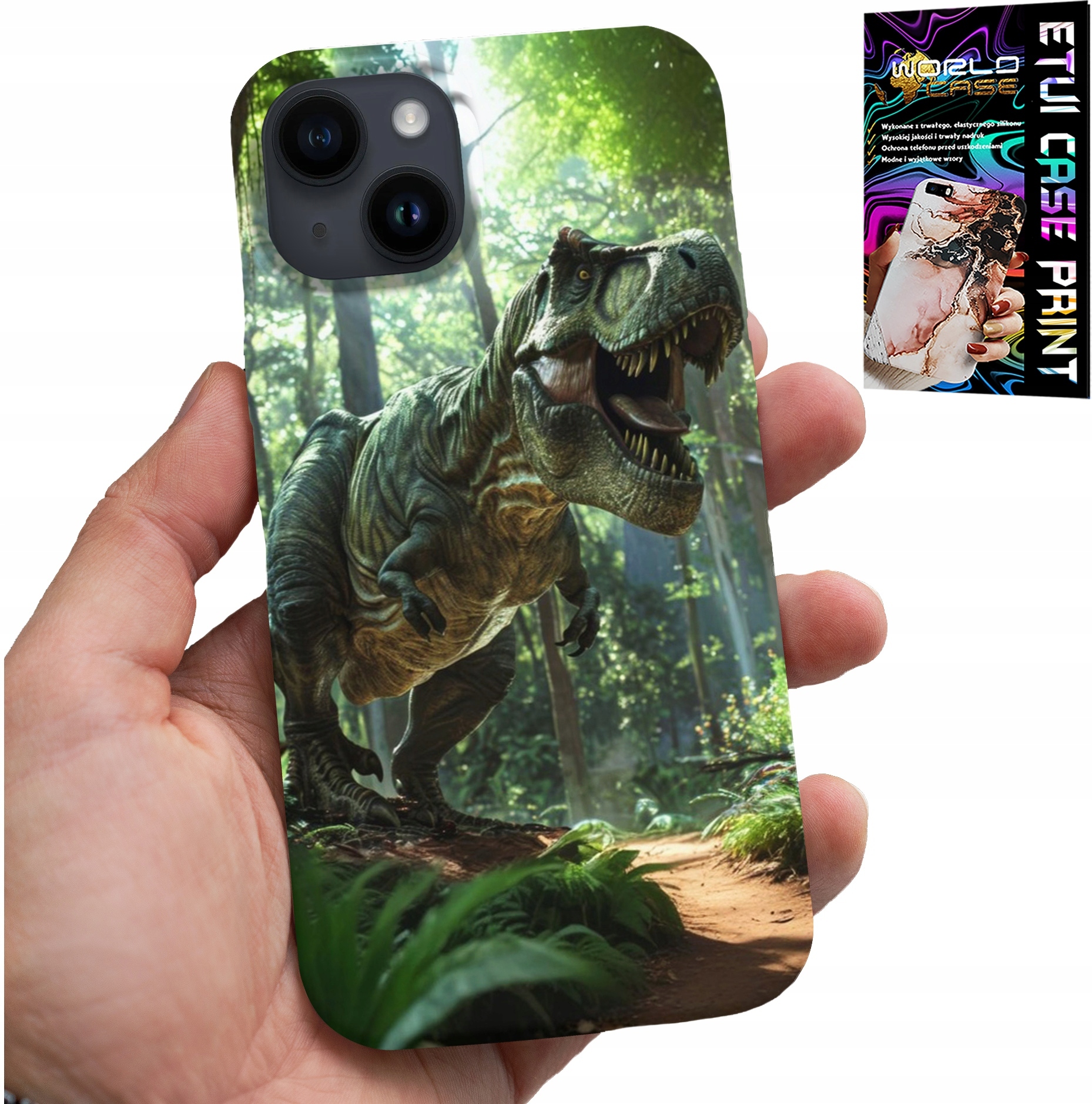 ETUI DO IPHONE 14 - DINO DINOZAUR TYRANOZAUR CASE + SZKŁO