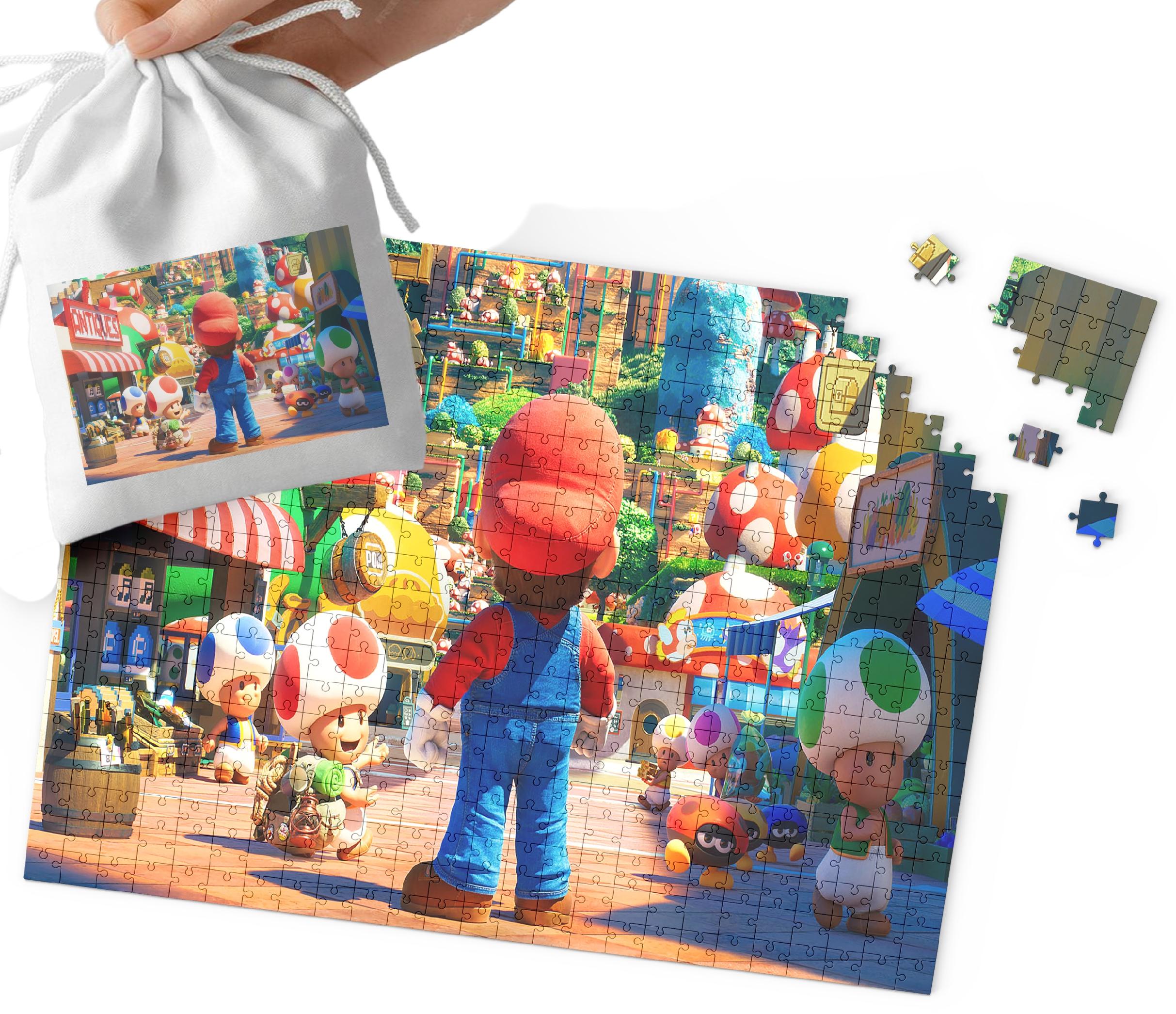 PUZZLE - SUPER MARIO WZORY Z BAJEK I GIER PREZENT NA ŚWIĘTA 70el WORECZEK