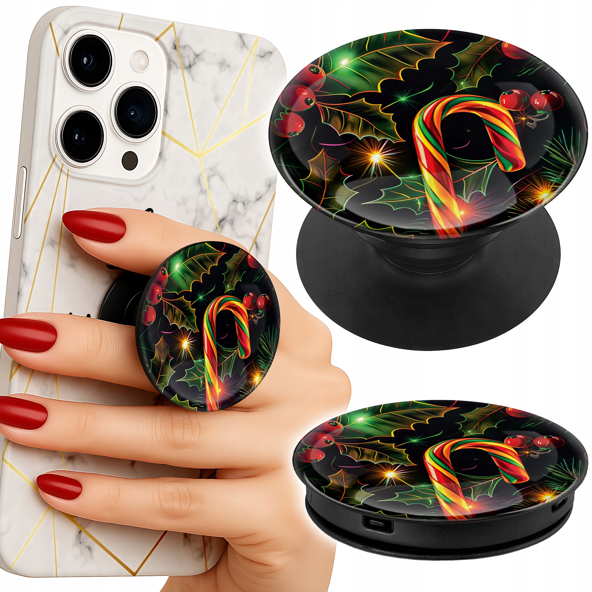 Uchwyt do telefonu Popsocket na palce/stojak LASKA CUKROWA, JEMIOŁA