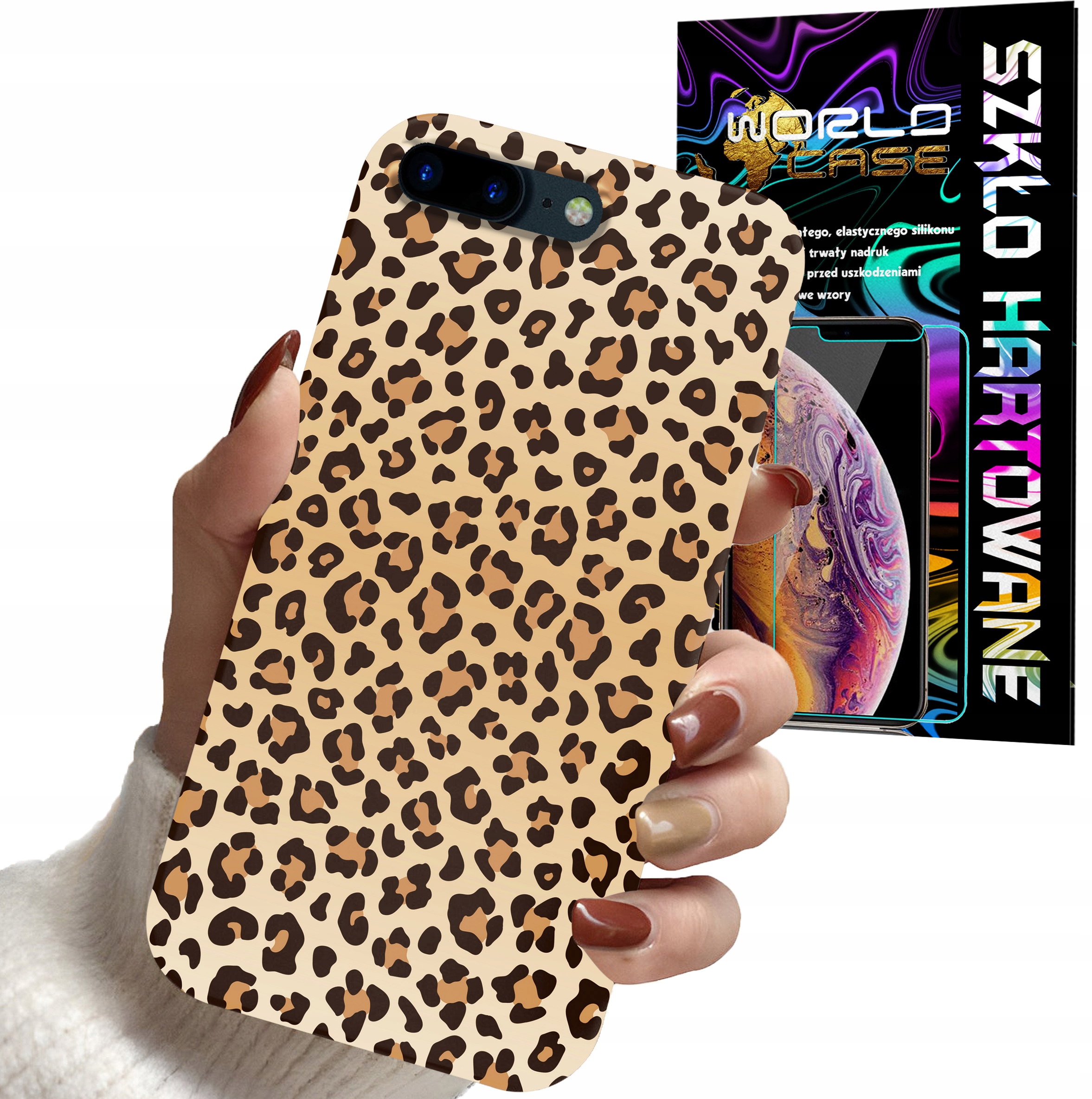 ETUI CASE DO IPHONE 7 8 PLUS - PANTERKA WZORKI MODNE WZORY DLA KOBI + SZKŁO