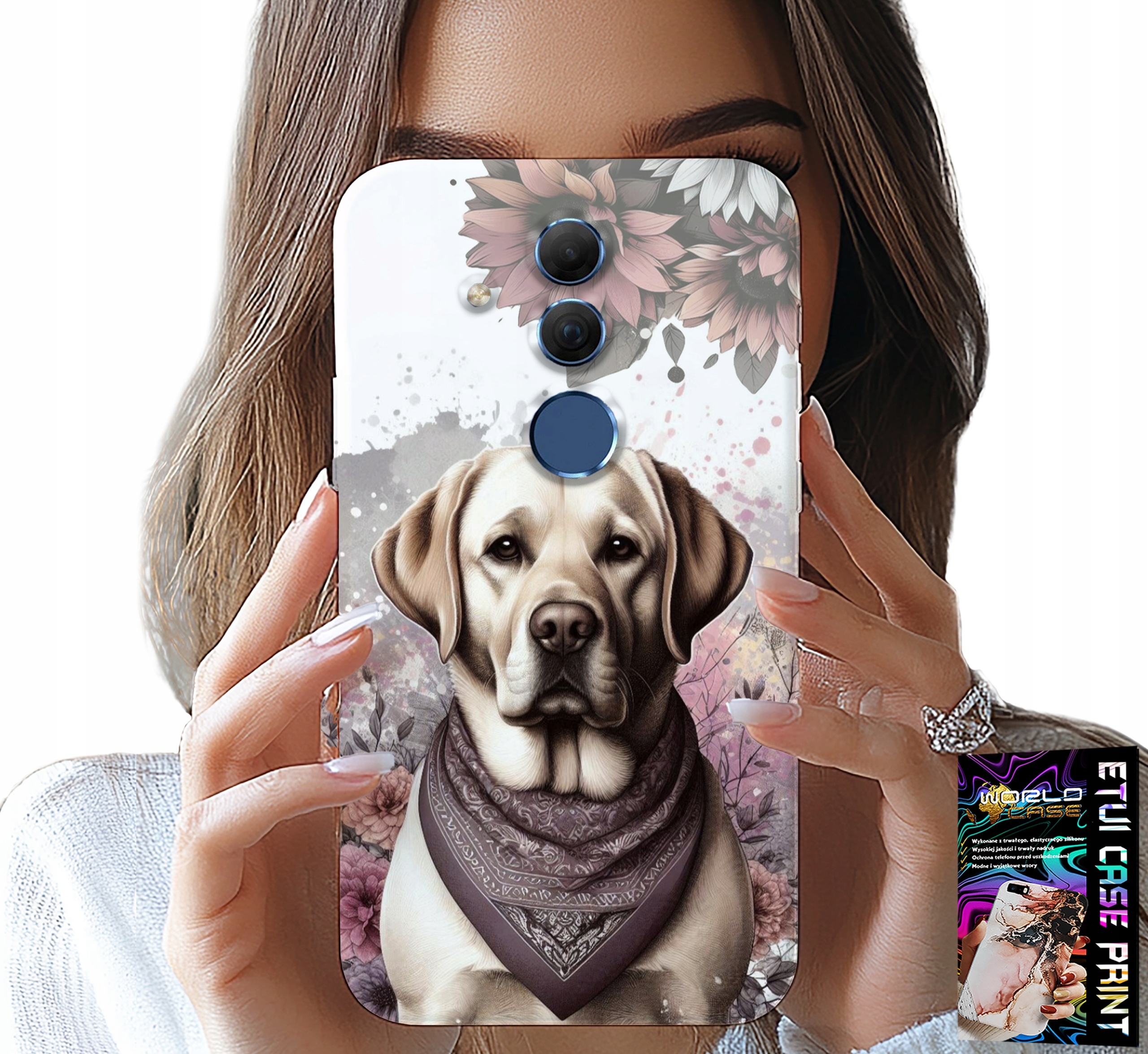 ETUI DO HUAWEI MATE 20 LITE - PIESEK PIESKI HUSKY PSIE WZORY + SZKŁO
