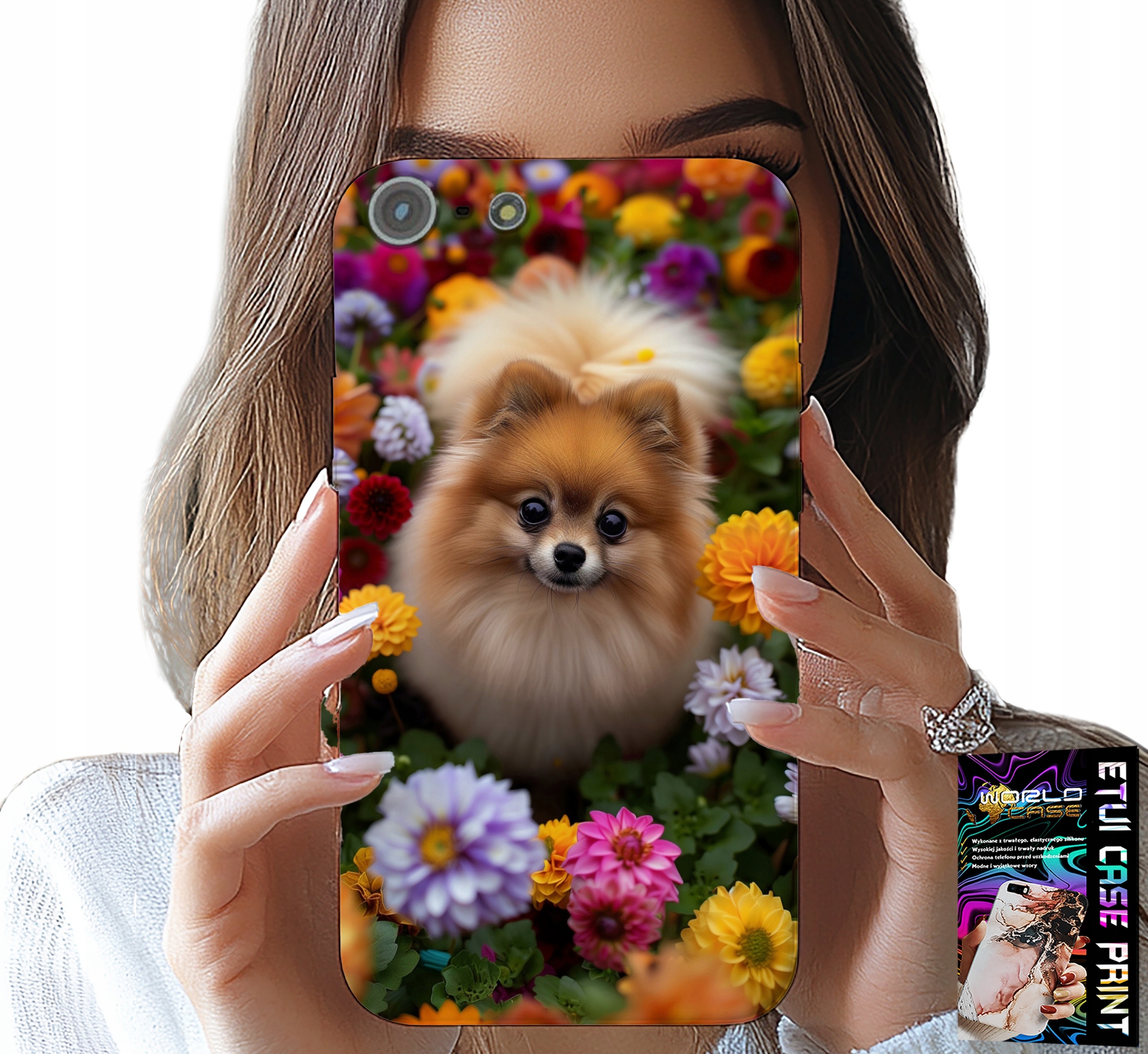 ETUI DO IPHONE 5 / 5S / 5C - SŁODKI PIESEK, POMERANIAN CASE + SZKŁO