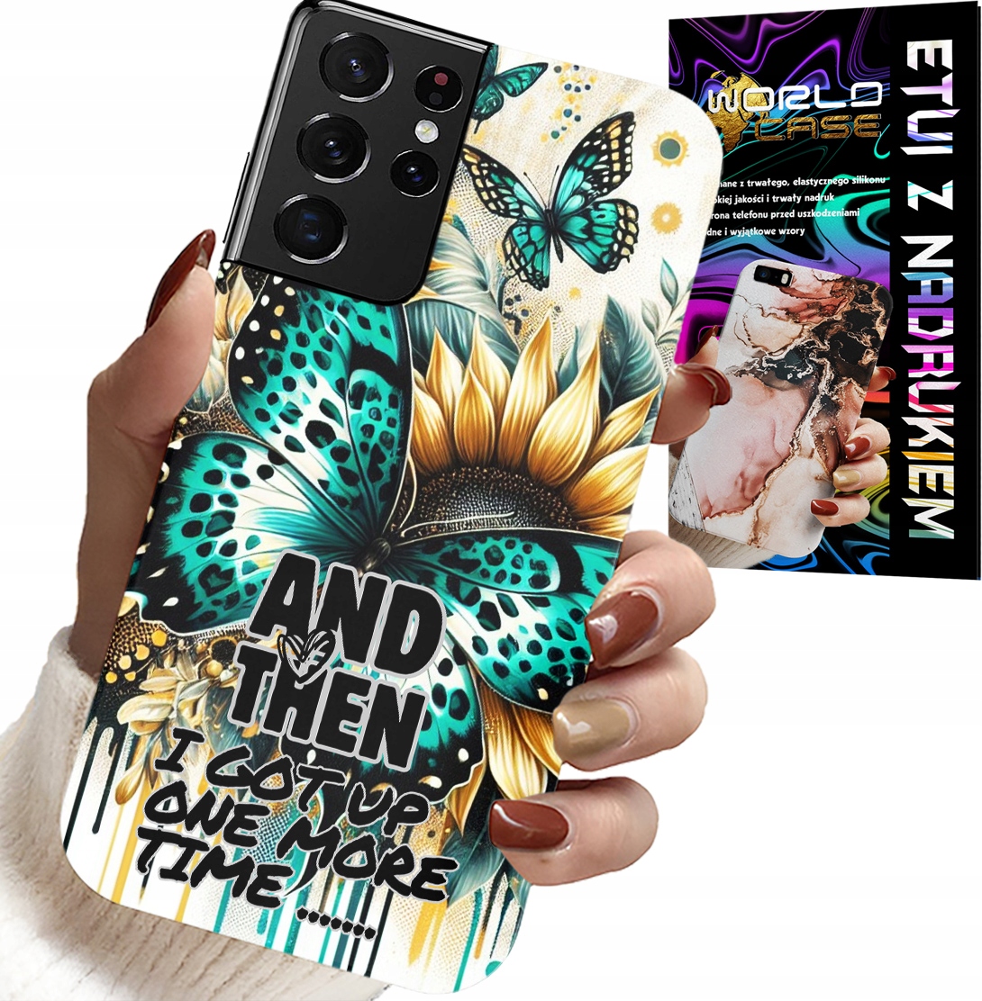 ETUI DO SAMSUNG GALAXY S21 Ultra - AND THEN I GOT UP, KOBIECE WZORY + FOLIA