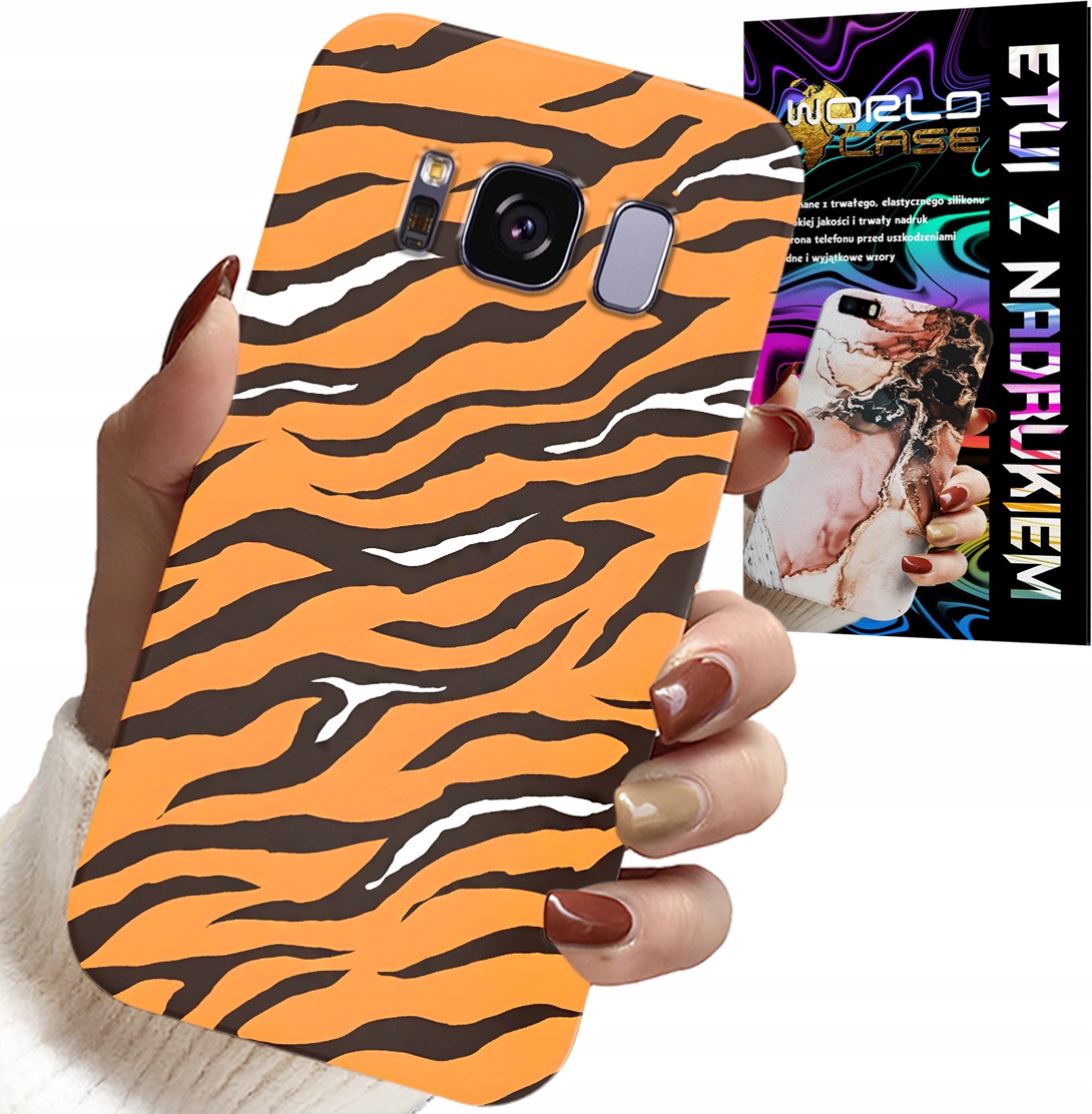 ETUI DO SAMSUNG GALAXY S8 - PLECKI W TYGRYSIE PASKI POKROWIEC +FOLIA